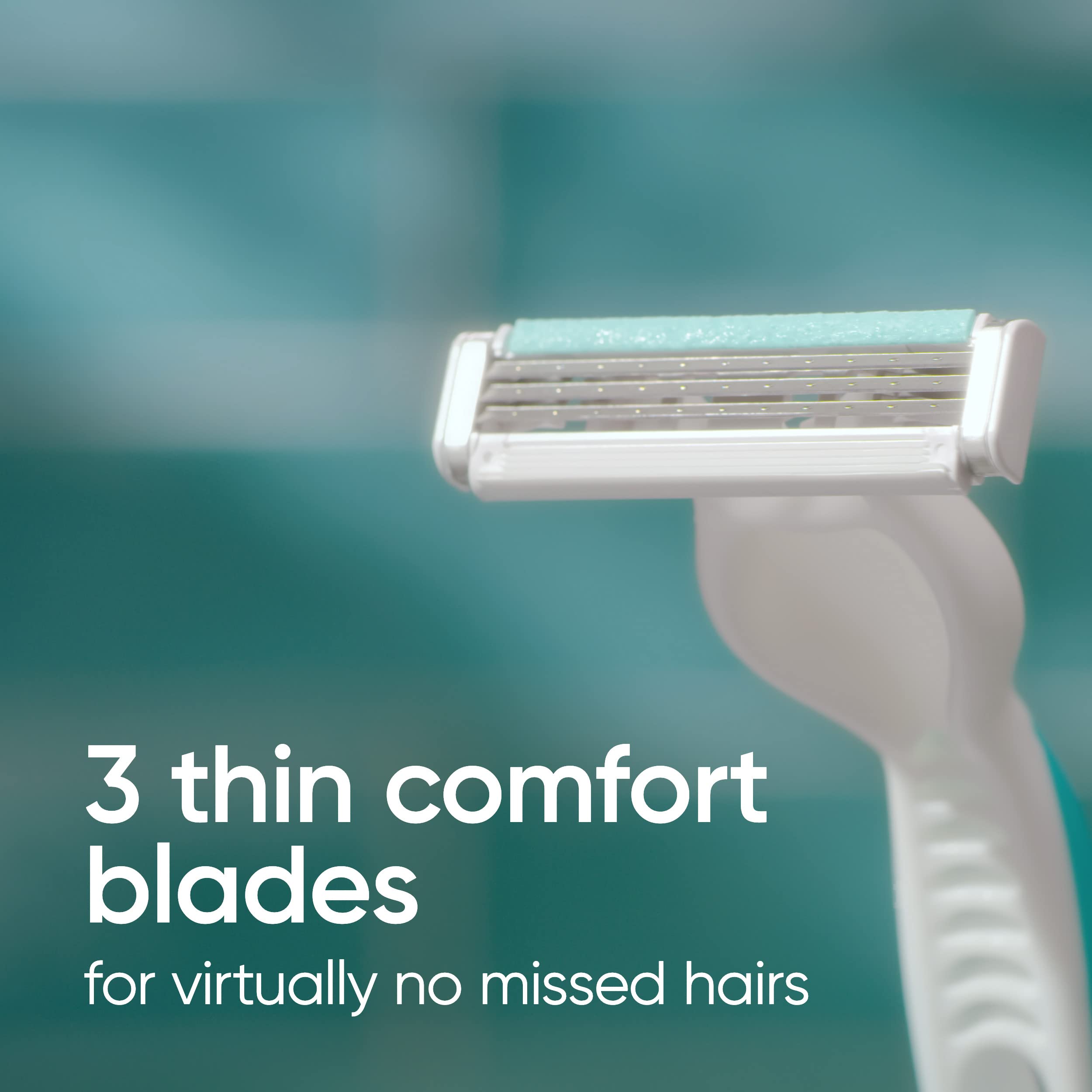 Gillette Venus Simply 3 Sensitive Women's Disposable Razors - Pack of 1 with 4 Blades | Smooth Shaving for Sensitive Skin | Perfect for Travel & Daily Use