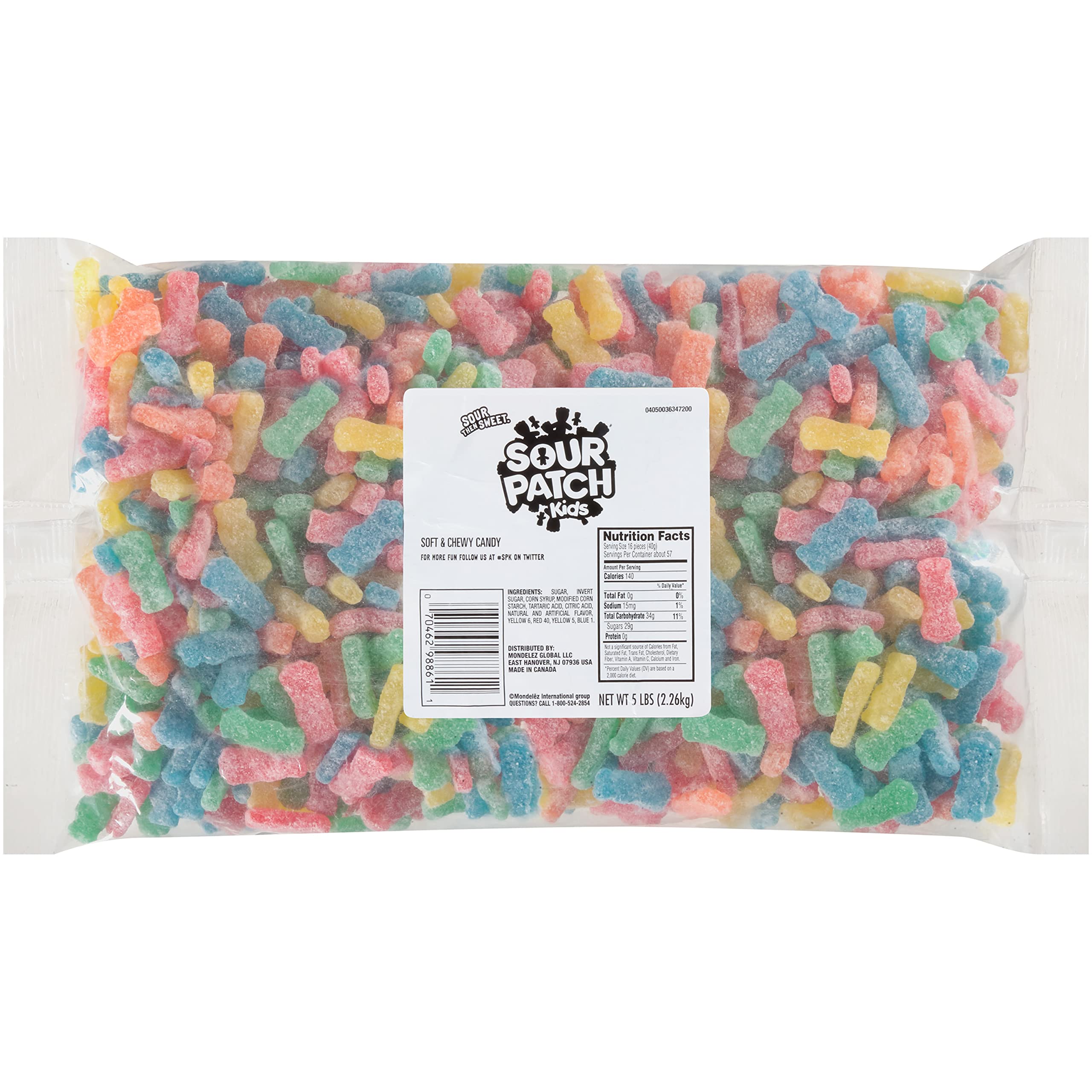SOUR PATCH KIDS Soft & Chewy Candy - 5 lb Bulk Sour Candy for Parties, Movie Nights & Gifts | Tart & Sweet Flavor | Resealable Bag