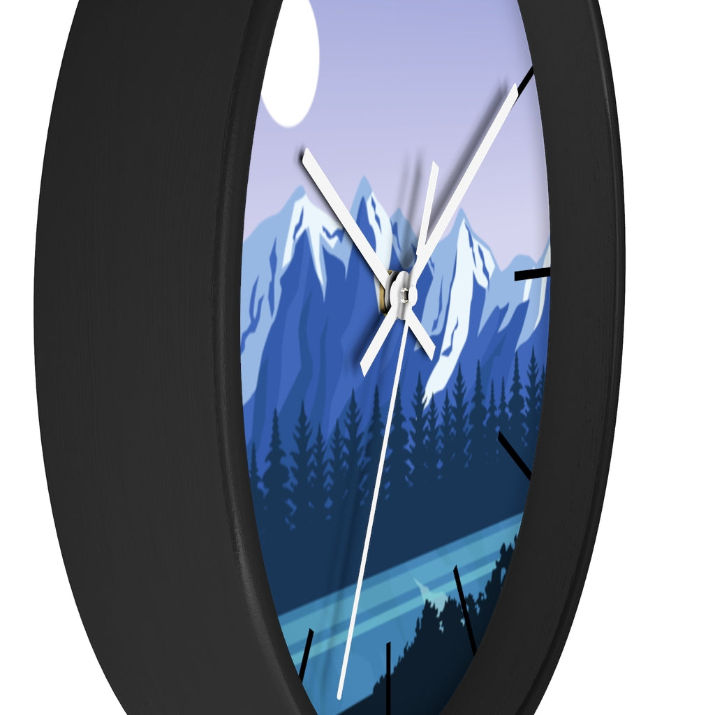 Blue Mountain Wall Clock - Large Silent Non-Ticking Modern Decor for Living Room, Bedroom & Office - Perfect for Home, Office & Gifts