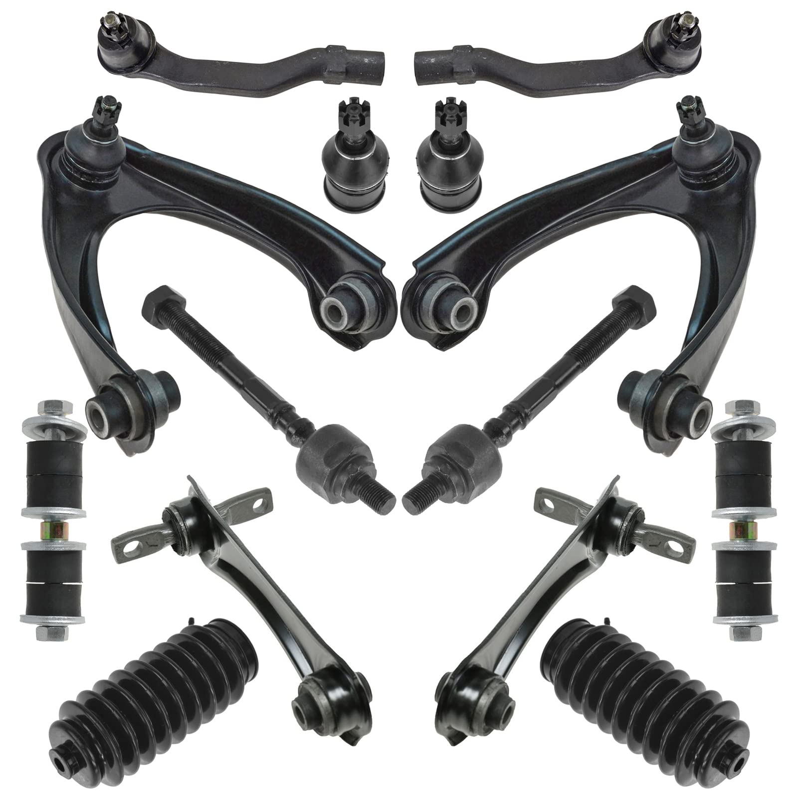 High-Quality Front & Rear Steering & Suspension Kit - Ball Joint, Control Arm, Rack & Pinion, Stabilizer Link, Tie Rod - Compatible with Honda Civic, Accord, CR-V - Perfect for Smooth Ride & Handling Upgrades