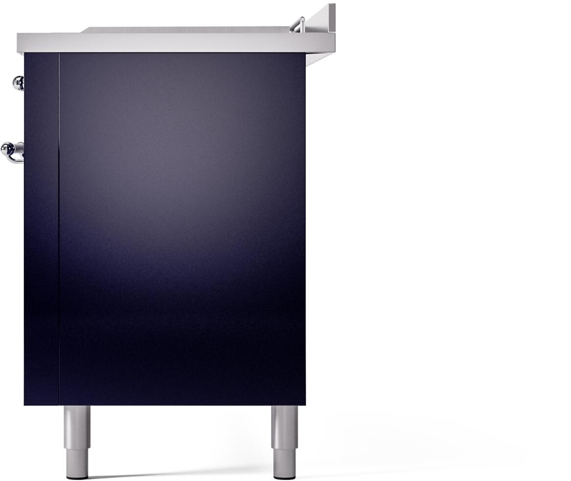 ILVE Nostalgie II 60-Inch Dual Fuel Range with Liquid Propane - Blue with Chrome Trim (UP60FSNMPMBCLP) | Professional Gas Stove for Home Kitchen & Restaurant Cooking