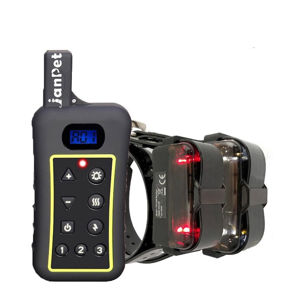 Waterproof Rechargeable Dog Training Collar - 1200Yds Range, Shock/Vibration/Beep/Light Modes with Anti-Bark Function for 2 Dogs | Remote Electric Pet Trainer for Obedience & Behavior Correction | Perfect for Hunting, Hiking & Outdoor Adventures