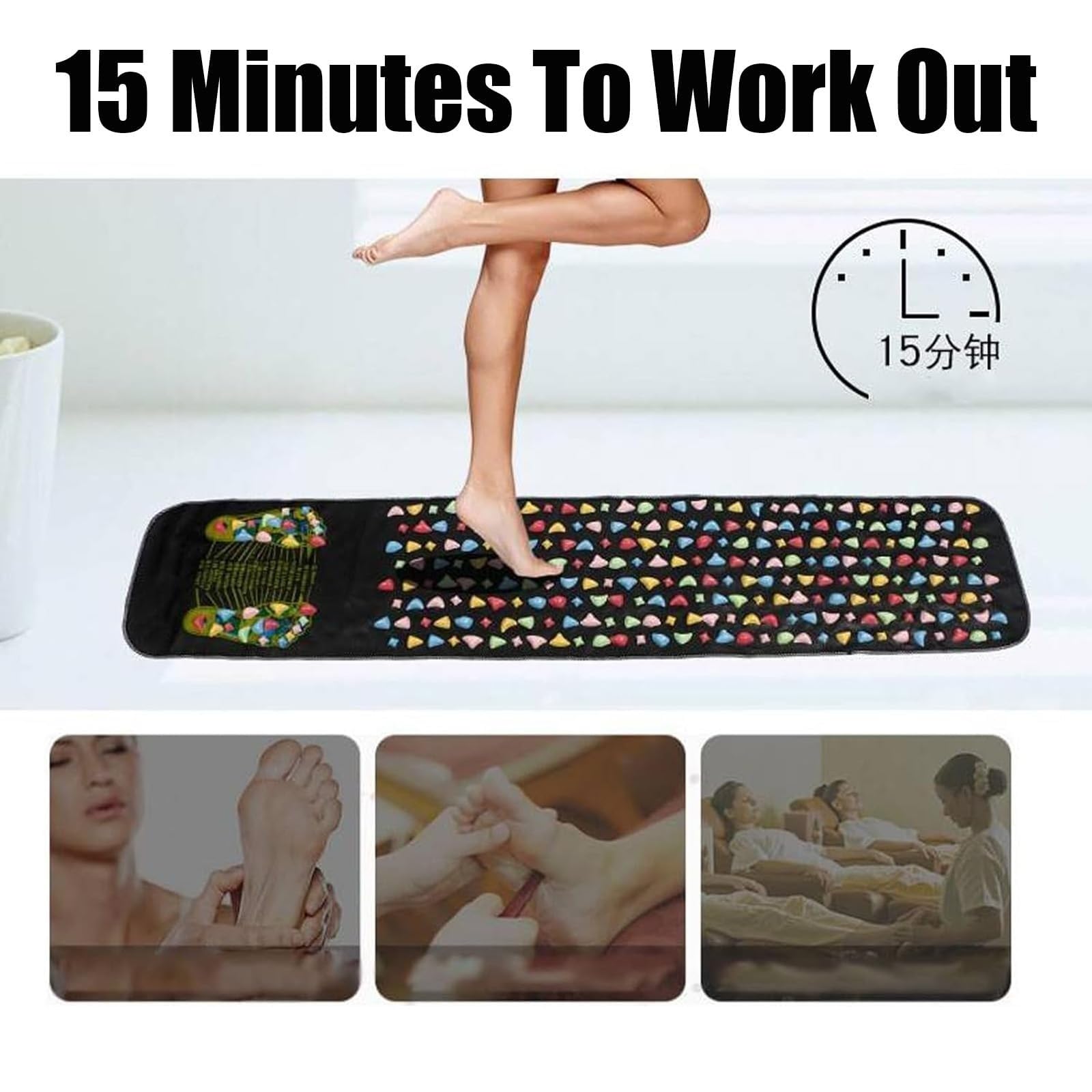 Reflexology Foot Massage Mat - Acupressure Mat for Pain Relief & Muscle Relaxation, 70 x 35cm Reflexology Pad with Acupoints - Perfect for Home Spa, Office Stress Relief & Post-Workout Recovery