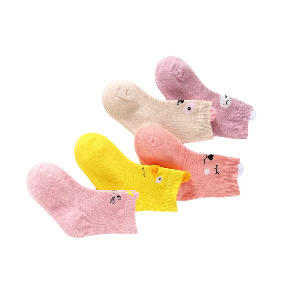 KESYOO 5-Pack Baby Sheep Cartoon Socks - Anti-Slip Knee-High Cotton Stockings for Toddlers (1-3 Years, Size S) | Cute & Warm Nursery Socks for Playtime, Daycare & Winter Outfits