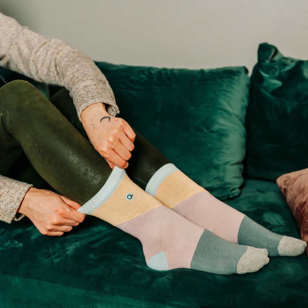 Mixed Patterns Adult Trouser Socks 3-Pack - 98% Organic Cotton for Work, Office & Casual Wear