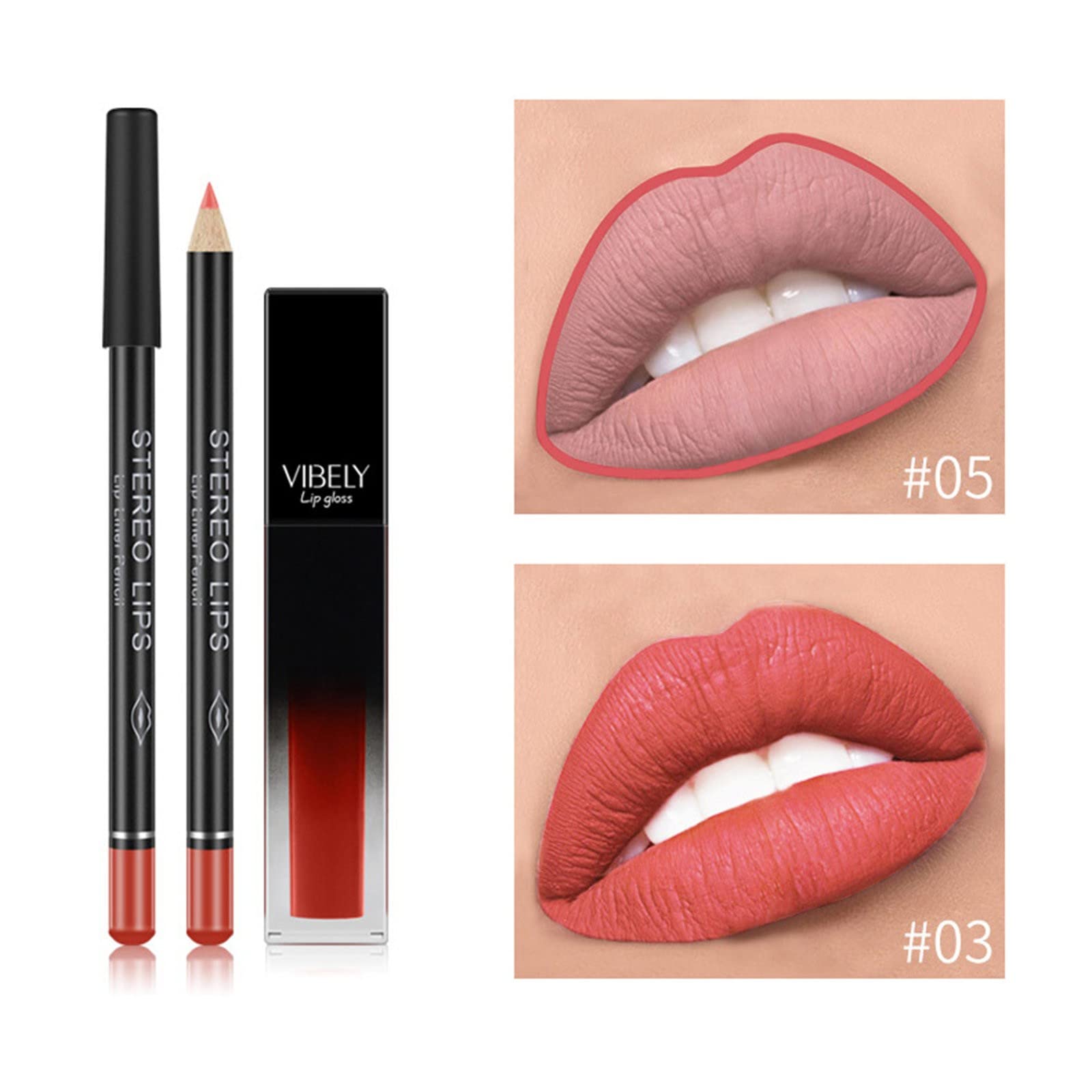 Korean Velvety Matte Liquid Lipstick & Lip Liner Set - Waterproof Long-Lasting Lip Tint, Smooth Lip Liner Pen | Perfect for Everyday Wear, Date Night, and Professional Makeup Looks