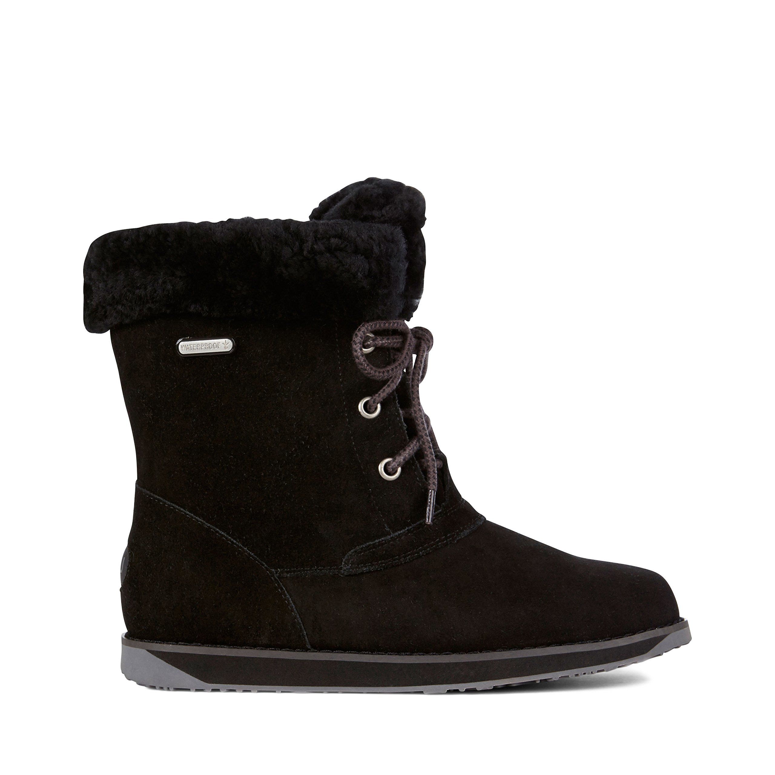 EMU Australia Women's Shaw Lo Waterproof Liner Skin Boots - Black Size 9 B(M) US | Winter Fashion, Outdoor Hiking, Casual Wear