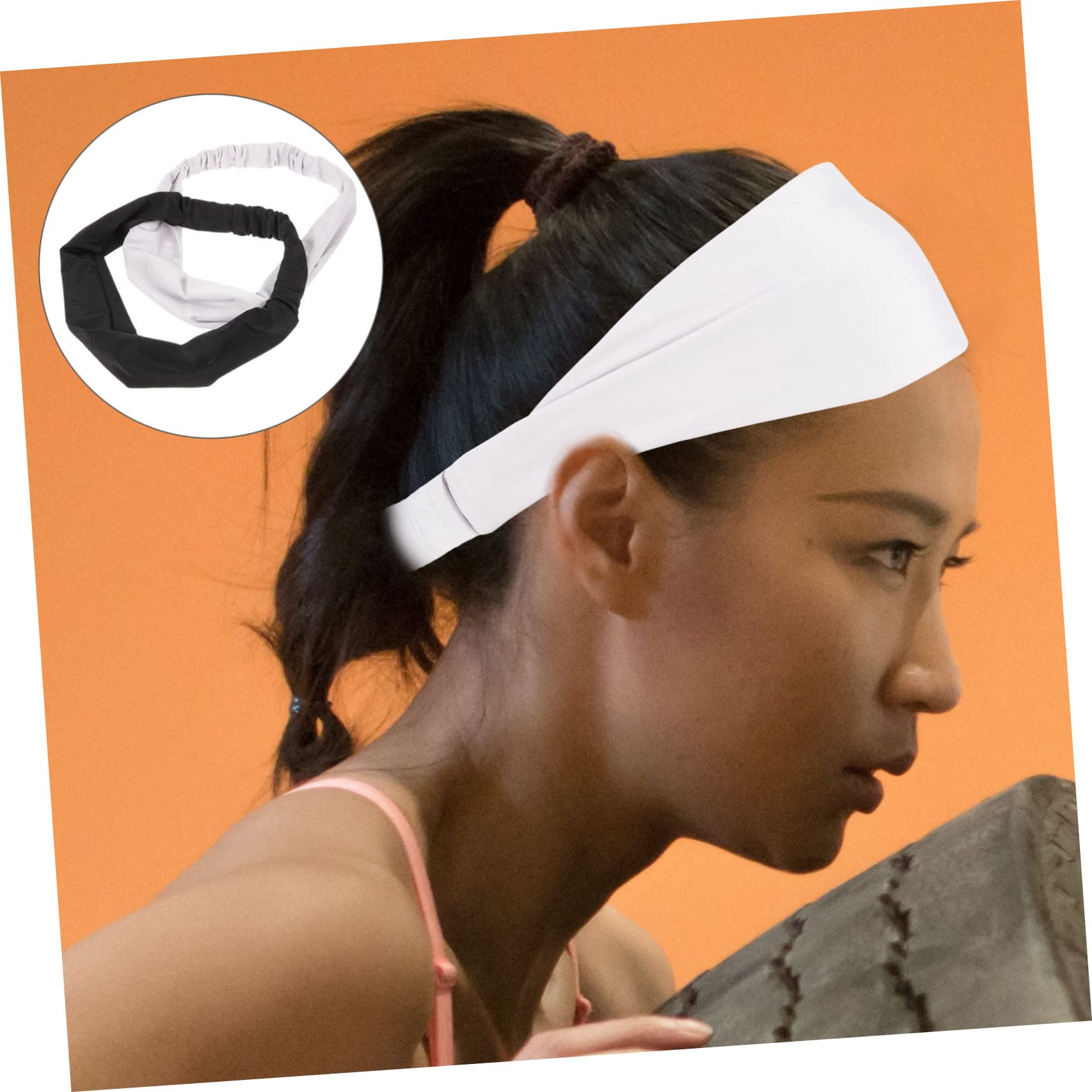 PLAFOPE 2 Pack Sports Headbands for Women & Men - Sweat Absorbing High Elasticity Ice Silk Headgear for Running, Yoga, Workout & Fitness - Non-Slip Comfortable Hairband for Active Lifestyle