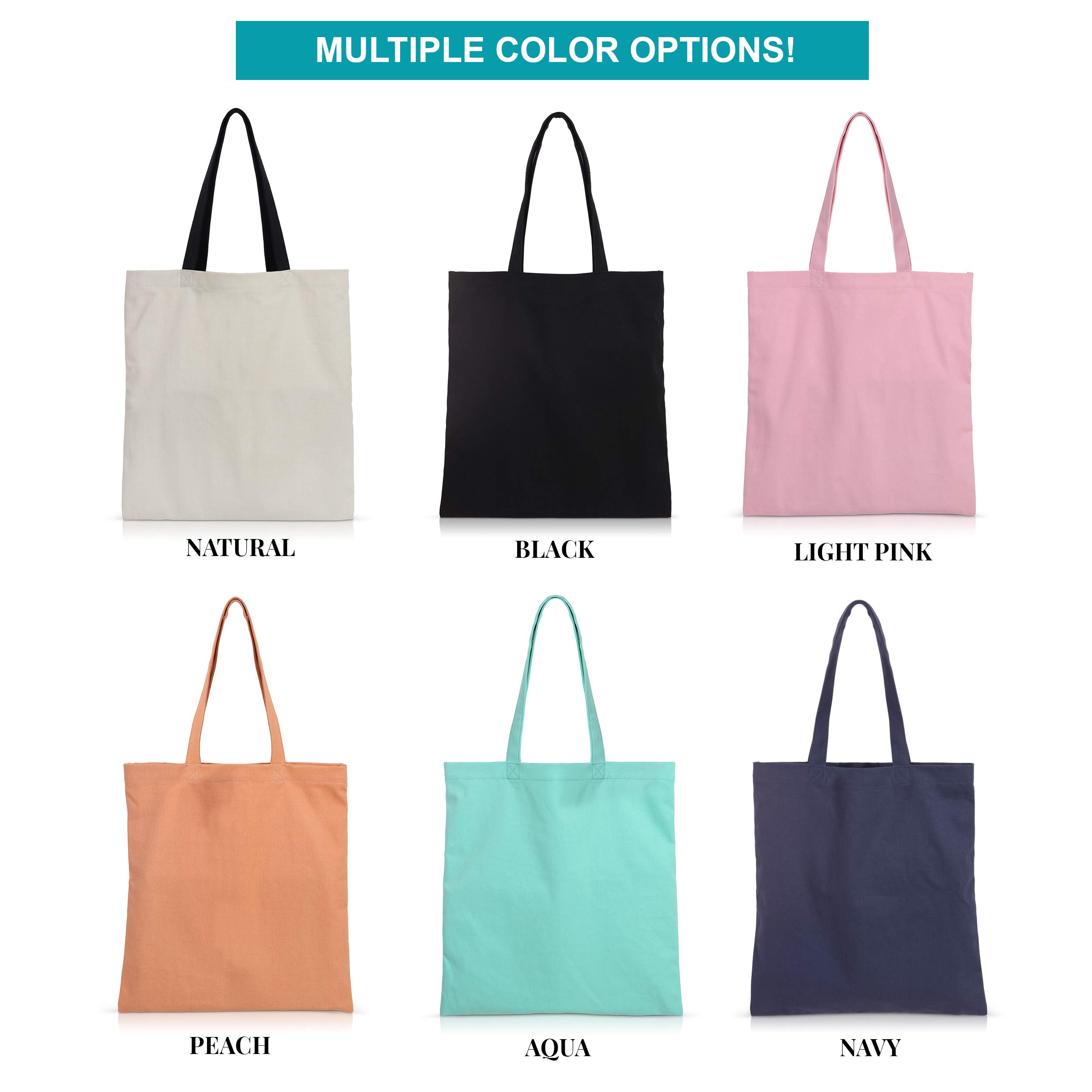 Eco-Friendly Cotton Canvas Tote Bags - Reusable Grocery & Shopping Bags for Women, Gift Bags, DIY Customizable Tote - Perfect for Grocery Shopping, Beach Trips & Daily Use