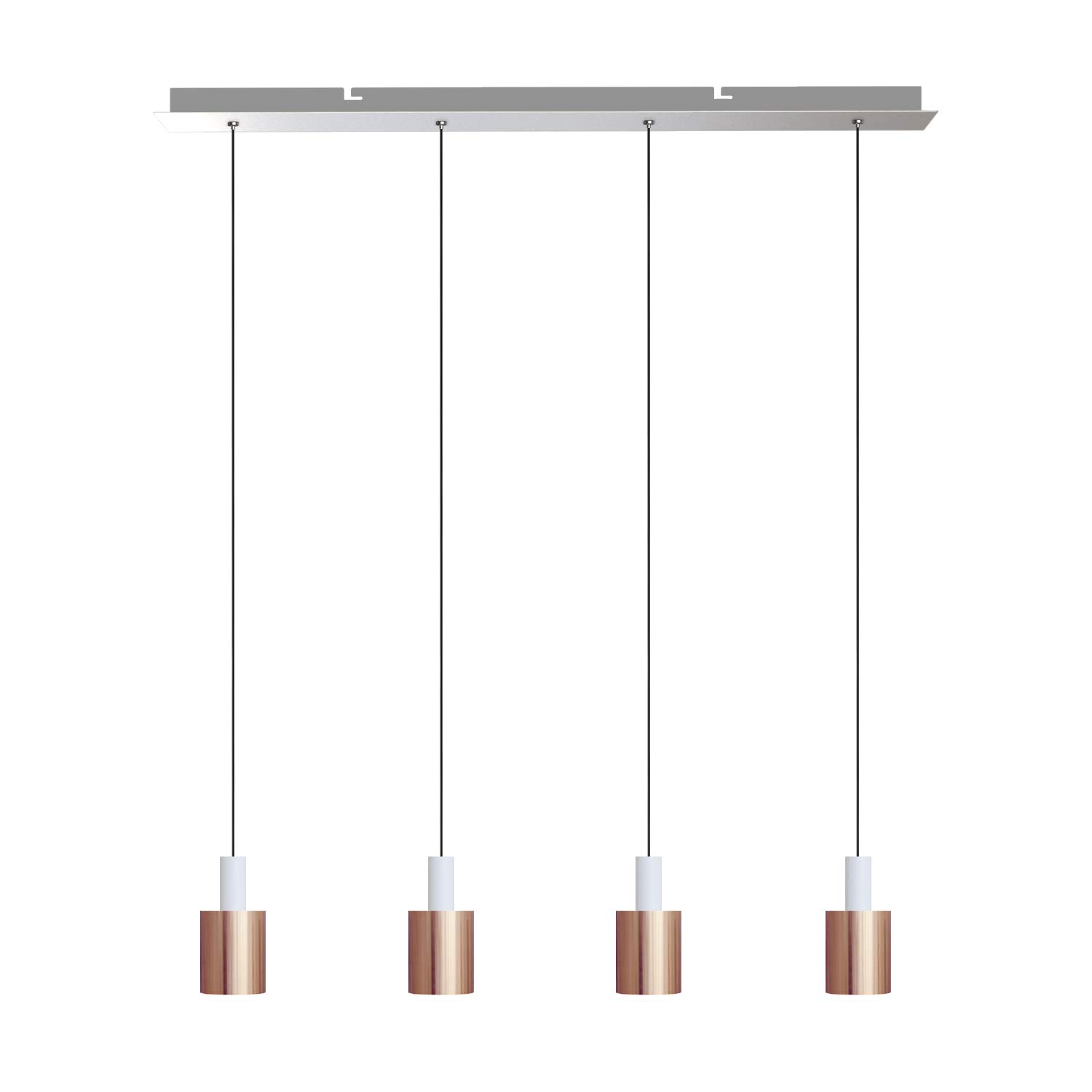 Virgo 4 Mini Pendant Lighting White-Copper - Dimmable LED Hanging Light Fixture with Adjustable Wire & Included Bulb - Perfect for Kitchen Island, Bar Counter, Foyer & Dining Room Decoration