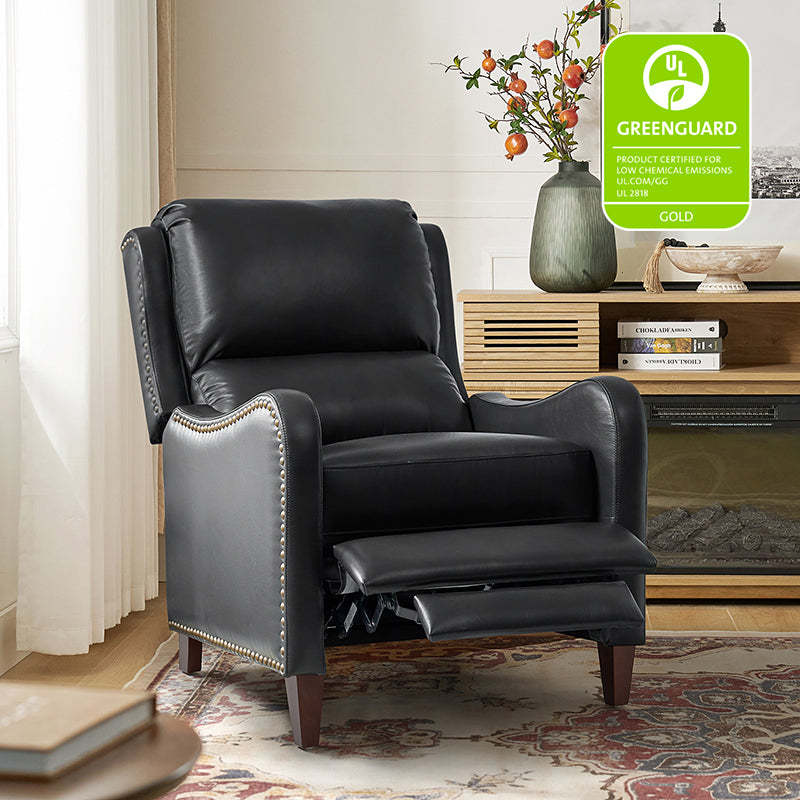 Deliat Genuine Leather Recliner Chair - Premium Comfort for Living Room, Home Theater & Office - Adjustable Footrest & Lumbar Support - Brown PU Leather Sofa for Relaxation & Entertainment