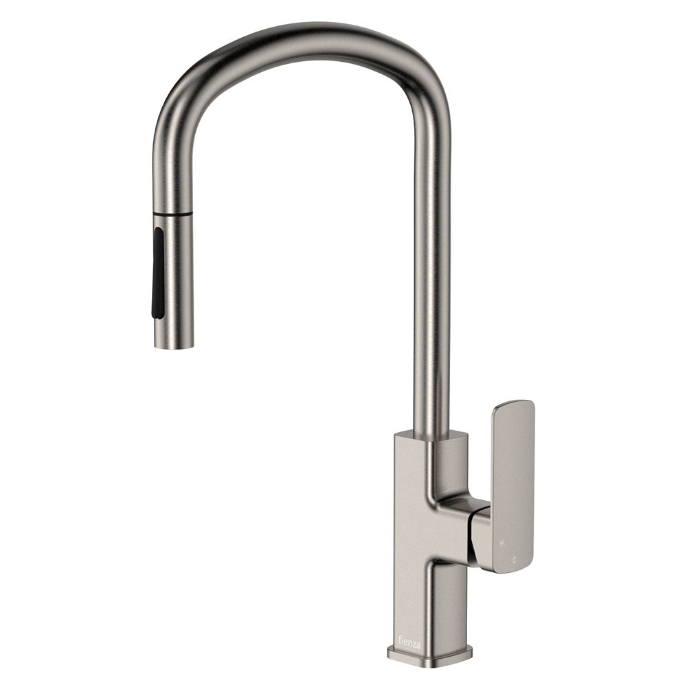 Fienza Tono Pull Out Kitchen Sink Faucet with Matte Black Finish - Perfect for Modern Home Renovation and Commercial Use