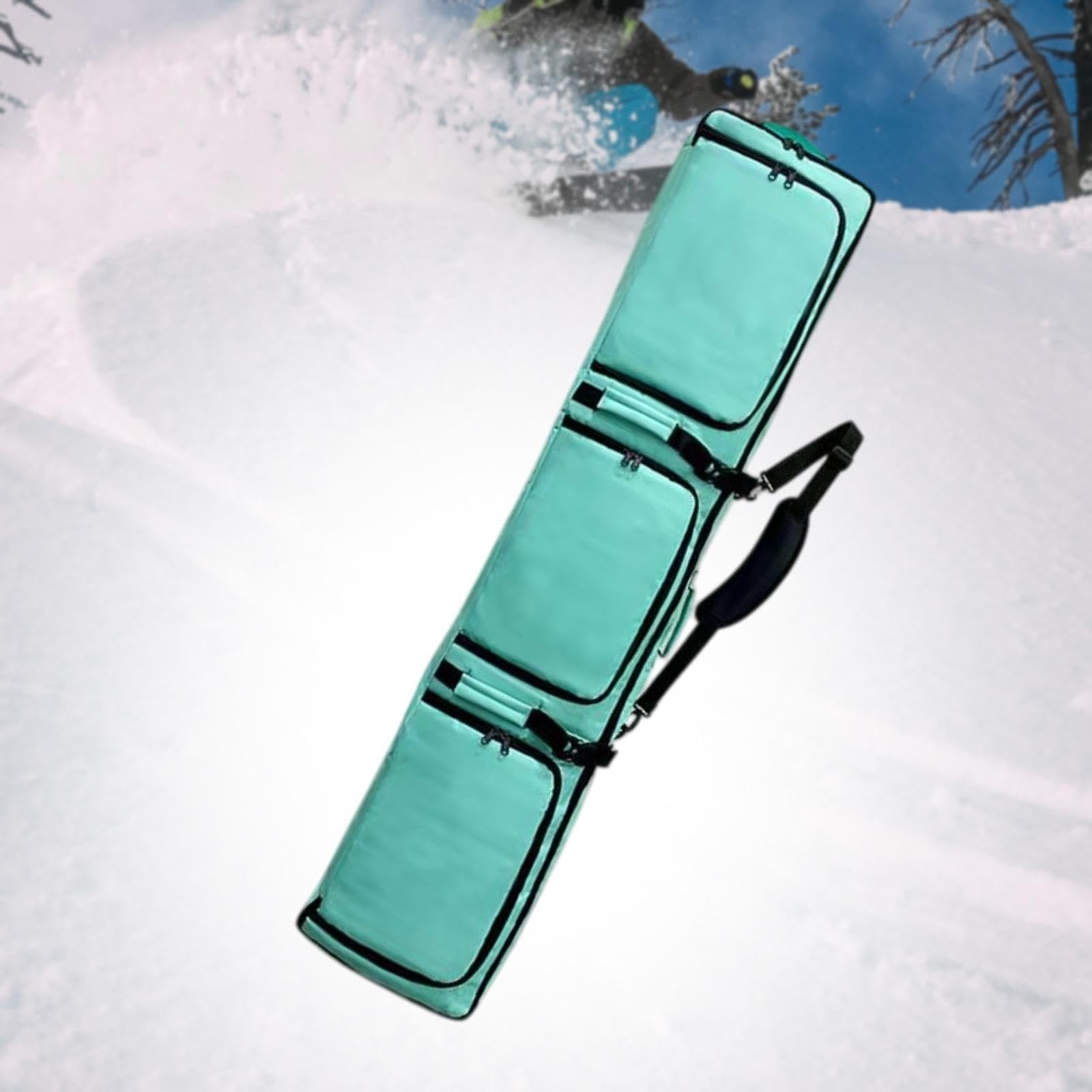Waterproof Wheeled Ski and Snowboard Travel Bag with Carrying Handle - Durable Ski Equipment Storage Case for Air Travel & Winter Sports | Perfect for Ski Trips, Mountain Resorts & Snowboarding Vacations