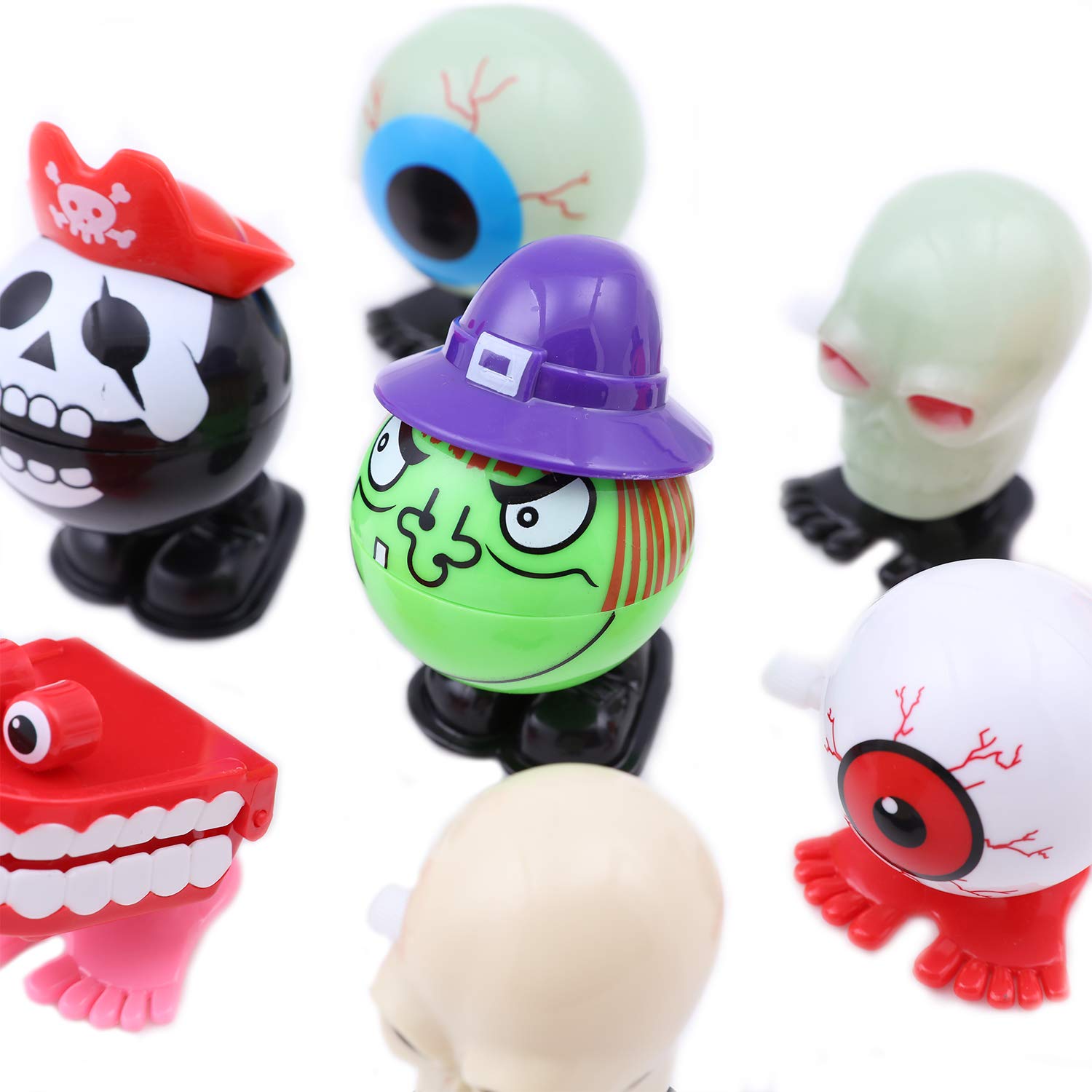 8 Pack Assorted Wind-Up Clockwork Toys - Mini Jumping & Walking Mechanical Toys for Kids | Halloween Party Favors, Goody Bag Fillers & Fun Classroom Rewards | Great for Birthday Gifts, Stocking Stuffers & Sensory Play