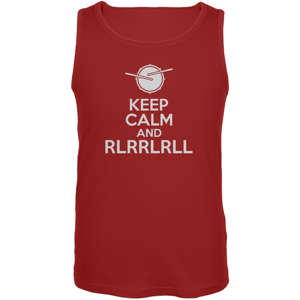 Keep Calm and Paradiddle Red Adult Tank Top - Comfortable & Stylish Drumming Tee for Musicians & Music Lovers - Perfect for Gigs, Practice & Casual Wear