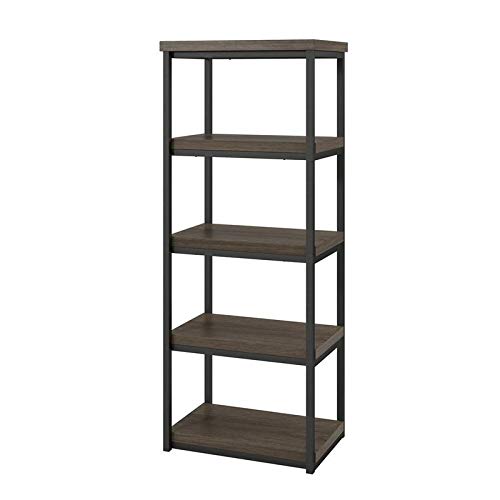 Ameriwood Home Ashlar 5-Shelf Bookcase in Weathered Oak Finish - Stylish Storage for Living Room, Office & Bedroom Organization