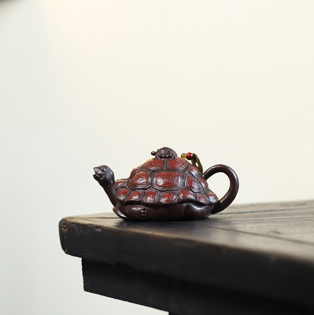 Premium Yixing Purple Clay Turtle Teapot - Handcrafted Chinese Ceramic Teapot for Oolong & Pu-erh Tea | Perfect Gift for Tea Lovers & Home Decor