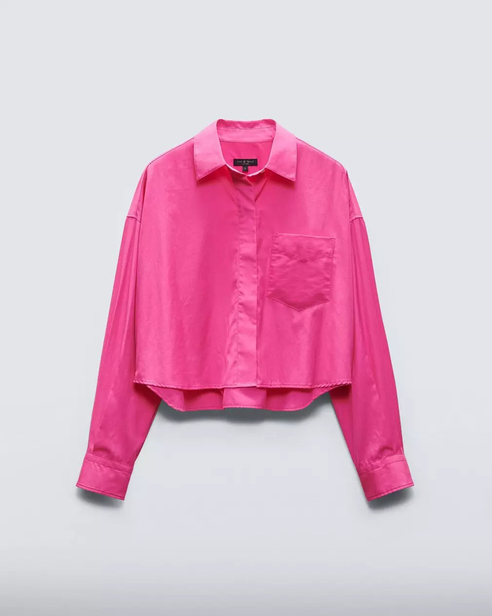 Beatrice Women's Cotton Poplin Crop Shirt - Bright Pink Short Sleeve Blouse for Summer, Casual Wear & Beach Outfits