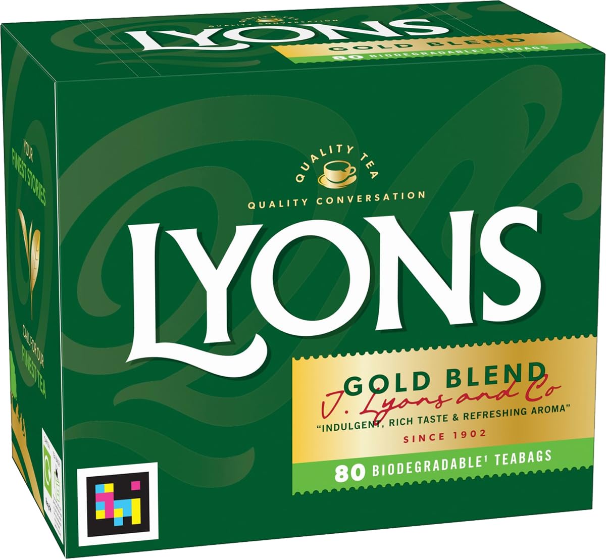 Lyons Gold 80 Tea Bags - Premium Black Tea Blend for Fast Brewing | Perfect for Morning Boost, Afternoon Relaxation & Office Refreshment
