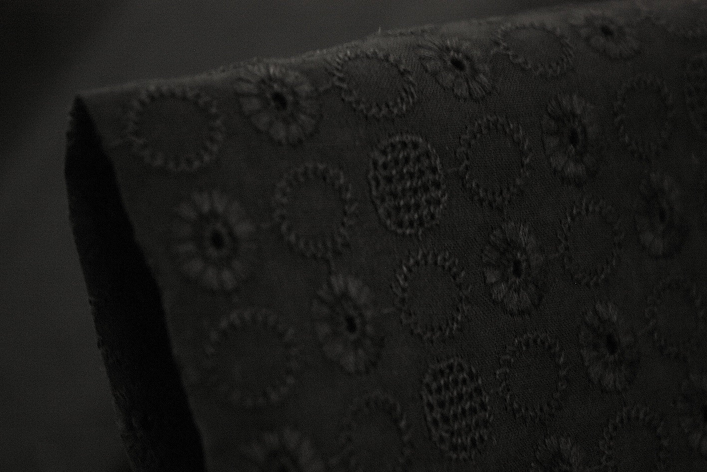 Anglaise Dobby Black Fabric - Premium Cotton Textile for Fashion & Home Decor | Perfect for Dresses, Curtains & Crafting Projects