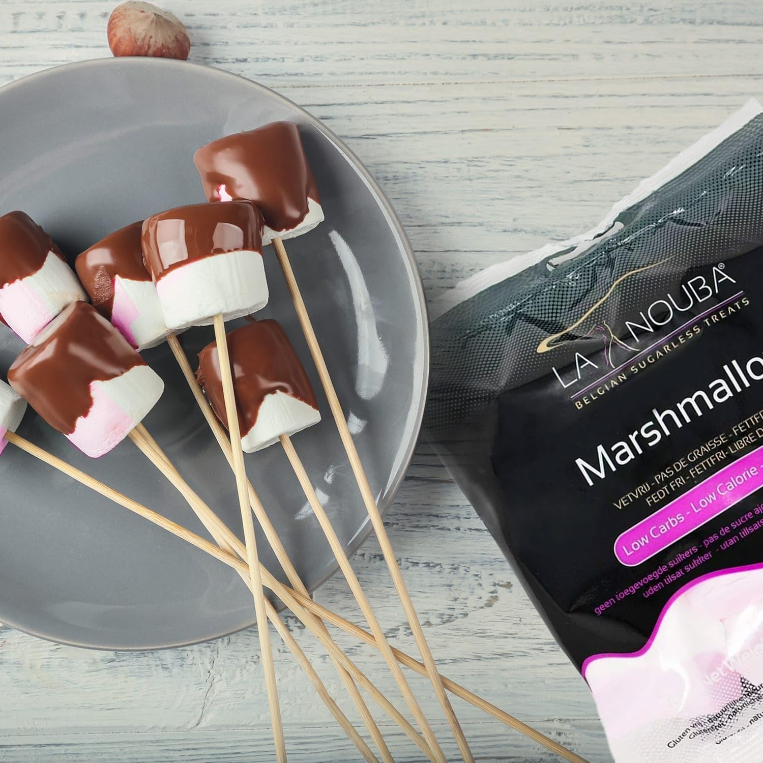 Sugar-Free Marshmallows 6 Pack (2.7 oz Each) - Low Calorie, Keto Friendly, Gluten Free, Fat Free Healthy Snacks - All Natural Ingredients with Delicious Traditional Flavor - Perfect for Camping, Baking, Hot Cocoa & Diabetic-Friendly Desserts