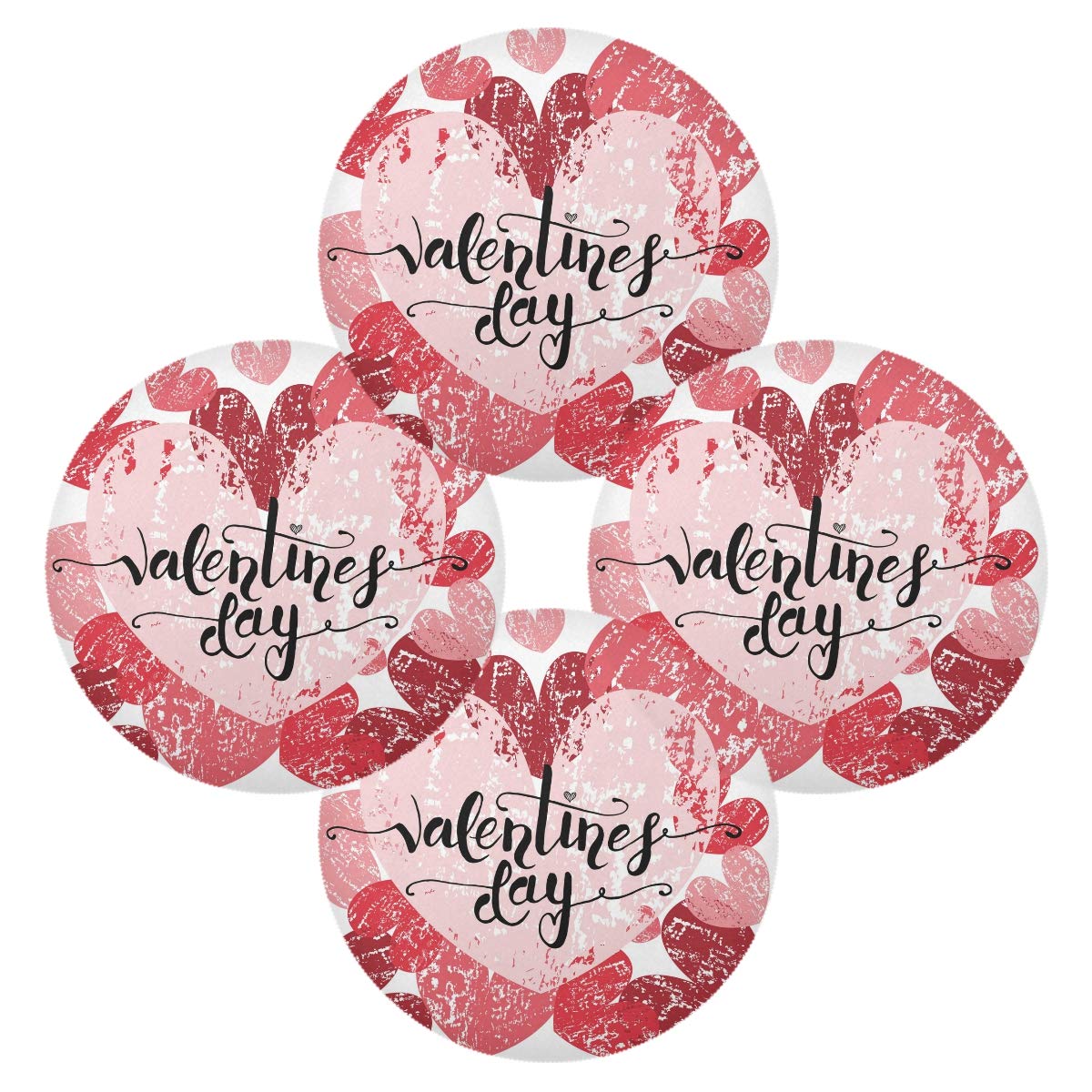 Valentine's Day Placemats Set - 15.4 Inch Hand-Painted Romantic Table Mats for Dining, Holiday Decor & Home Decoration | Perfect for Anniversary Dinners, Couple Date Nights & Romantic Home Decor