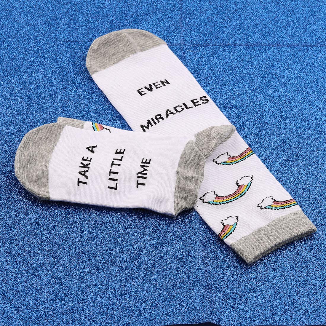 IVF/IUI Rainbow Baby Socks - Fertility Journey & Transfer Socks Gift Set - 'Even Miracles Take a Little Time' Inspirational Socks - Perfect for IVF Warriors, Pregnancy Announcements & Fertility Support