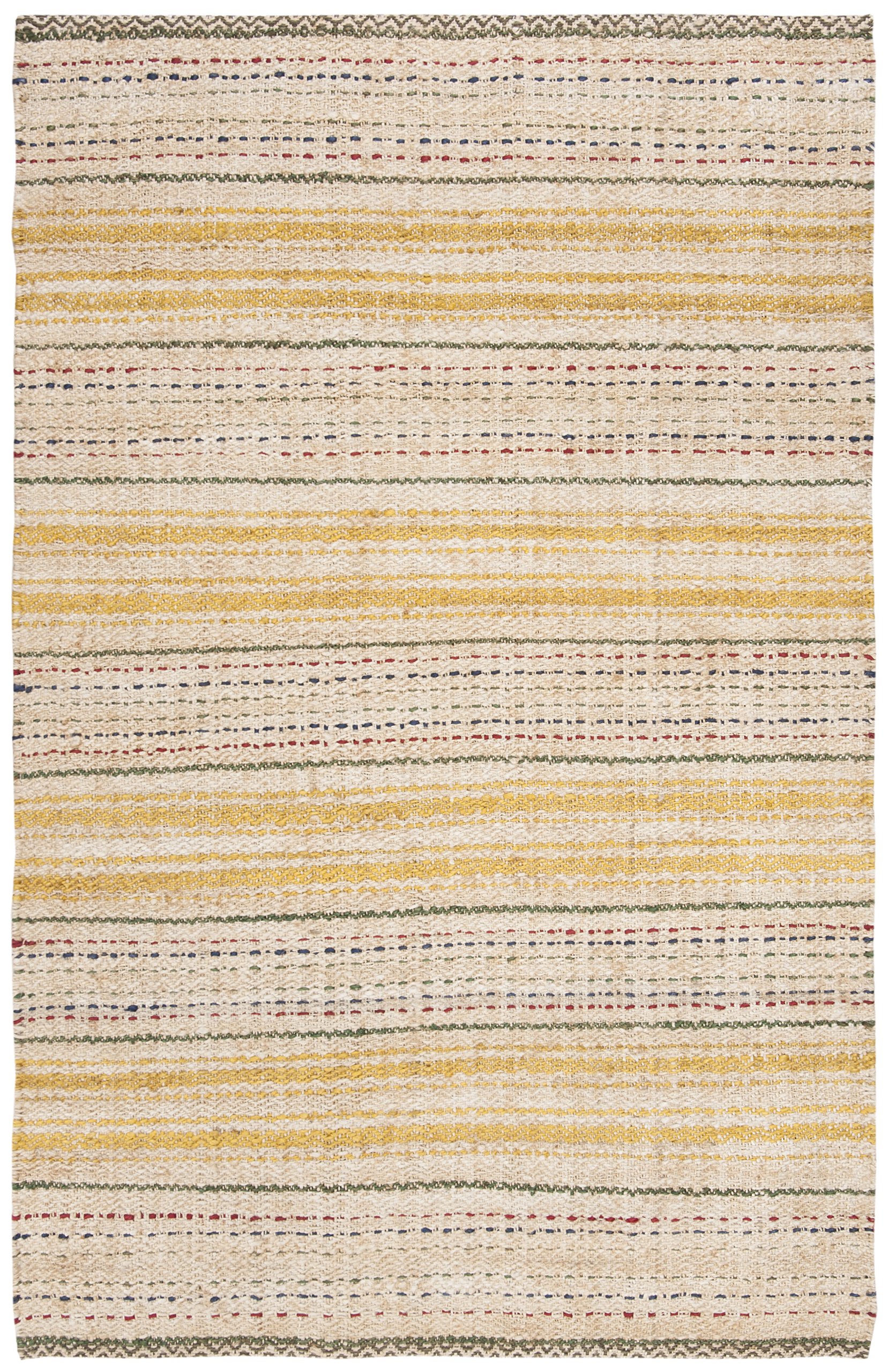 SAFAVIEH Handmade Natural Jute Accent Rug 4' x 6' - Ivory & Gold Striped Design for High Traffic Areas | Perfect for Entryway, Living Room, Bedroom & Home Decor | Eco-Friendly Fiber Collection (NF202A)