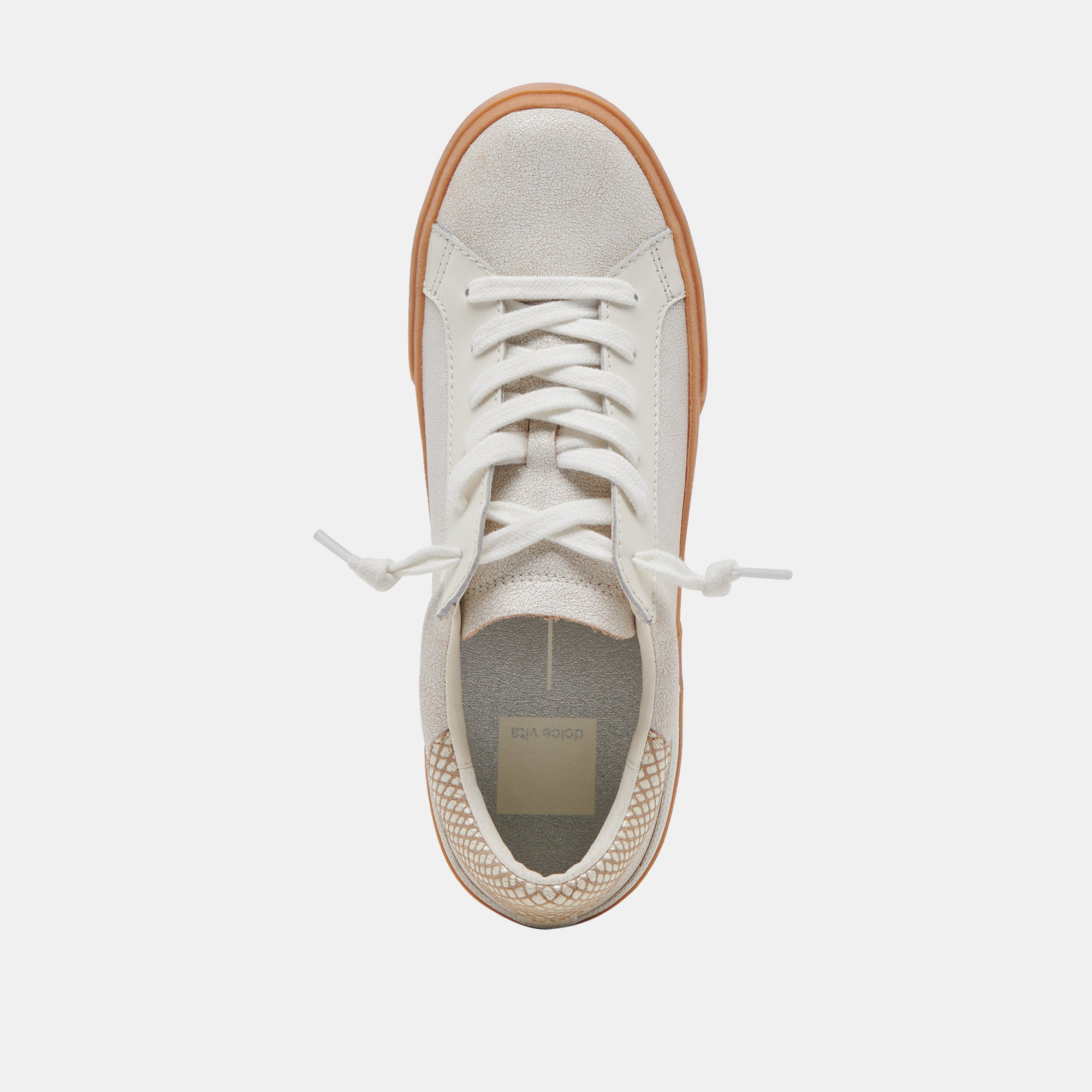 Zina Sneakers for Women - Ivory Multi Crackled Leather Fashion Shoes | Comfortable & Stylish for Casual Wear, Work, and Everyday Outfits