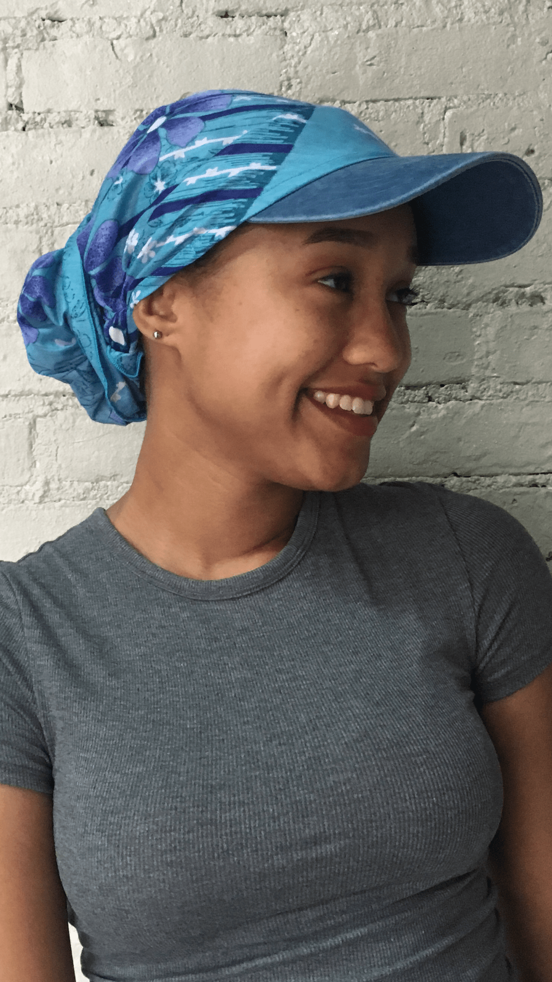 Stylish Baseball Cap with Scarf - UV Protection Sun Visor & Hair Scarf Hat for Women - Adjustable Hair Scarf for Long or Short Hair - Perfect for Outdoor Activities, Beach, Running, and Travel