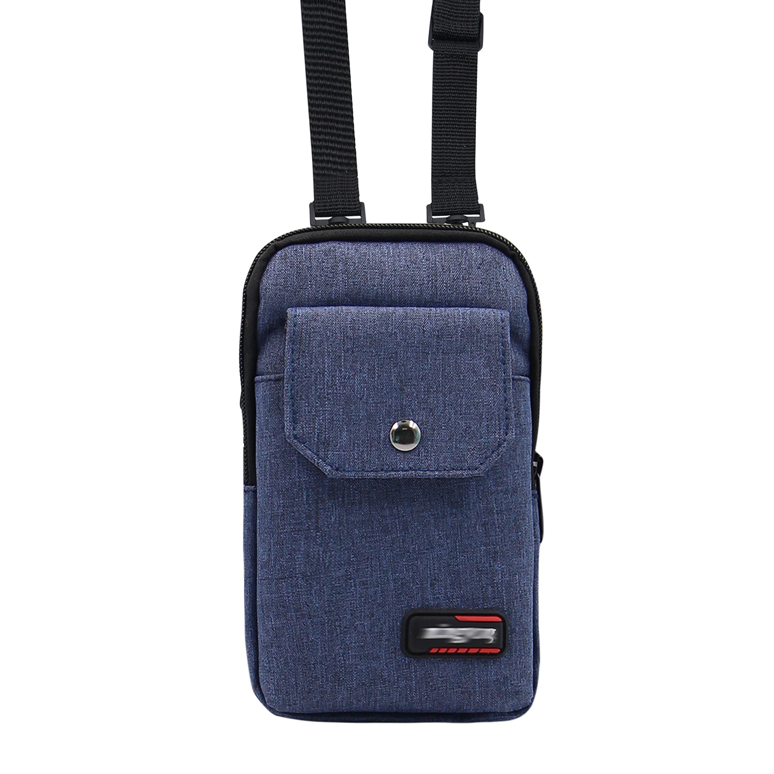 Waterproof 3-Layer Crossbody Phone Pouch - Oxford Fabric Belt Bag Wallet for Men & Women - Ideal for Travel, Hiking, and Outdoor Activities