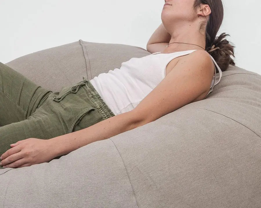 Premium Large Round Wool Bean Bag Chair - OEKO-TEX Certified, Eco-Friendly & Comfortable for Living Room, Bedroom, or Nursery Relaxation