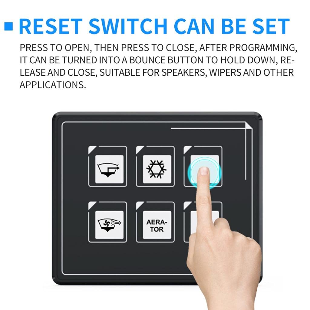 Universal Switch Panel with ON/Off Backlight Control, Micro USB Cable & Remote Control Box - Perfect for Home Automation, RV, Marine & DIY Electrical Projects