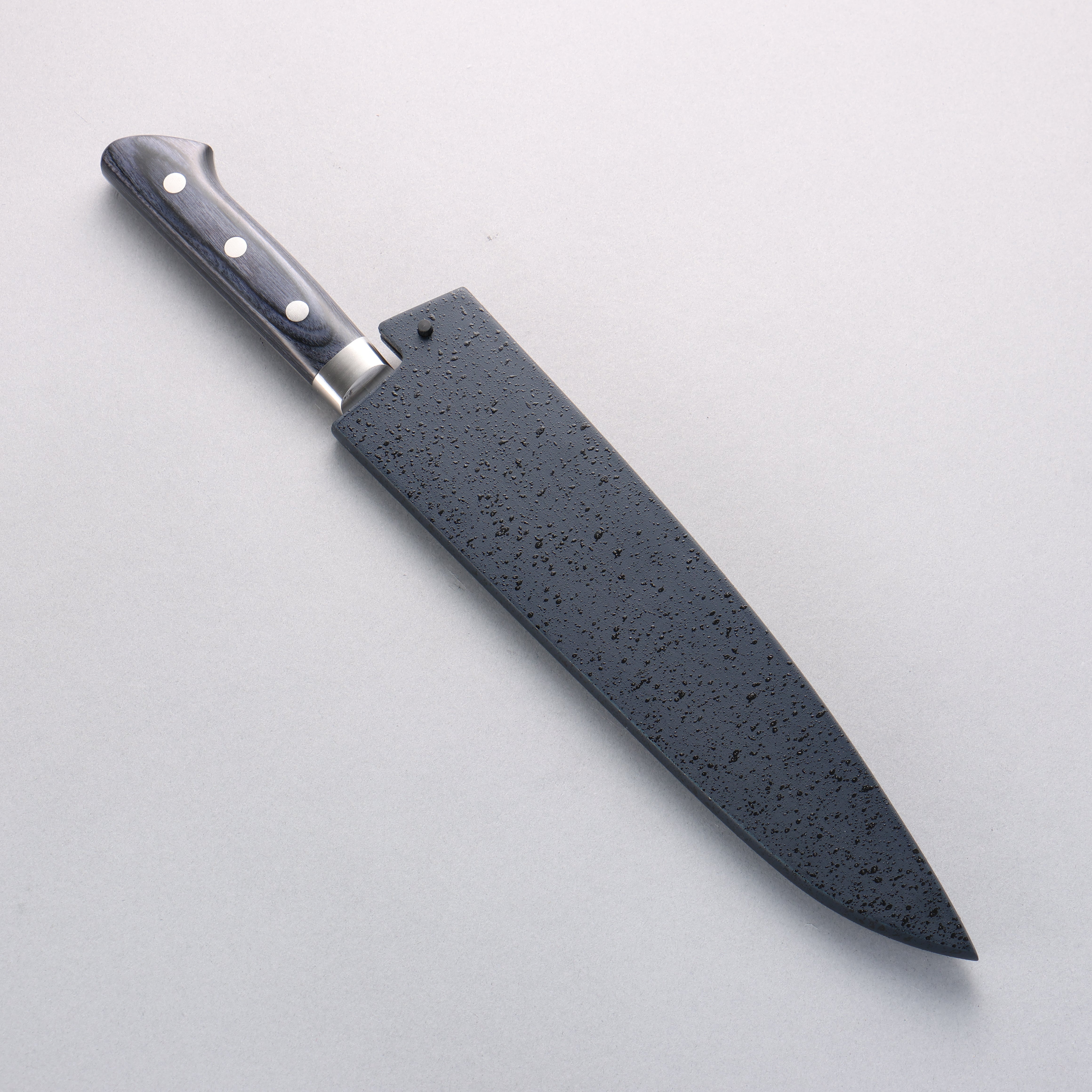 Premium Seisuke Seiten Molybdenum Gyuto Chef Knife 210mm - Japanese High-Carbon Stainless Steel Blade with Navy Blue Pakka Wood Handle & Protective Sheath - Ideal for Professional Chefs, Home Cooking, Sushi Preparation, and Meat Cutting