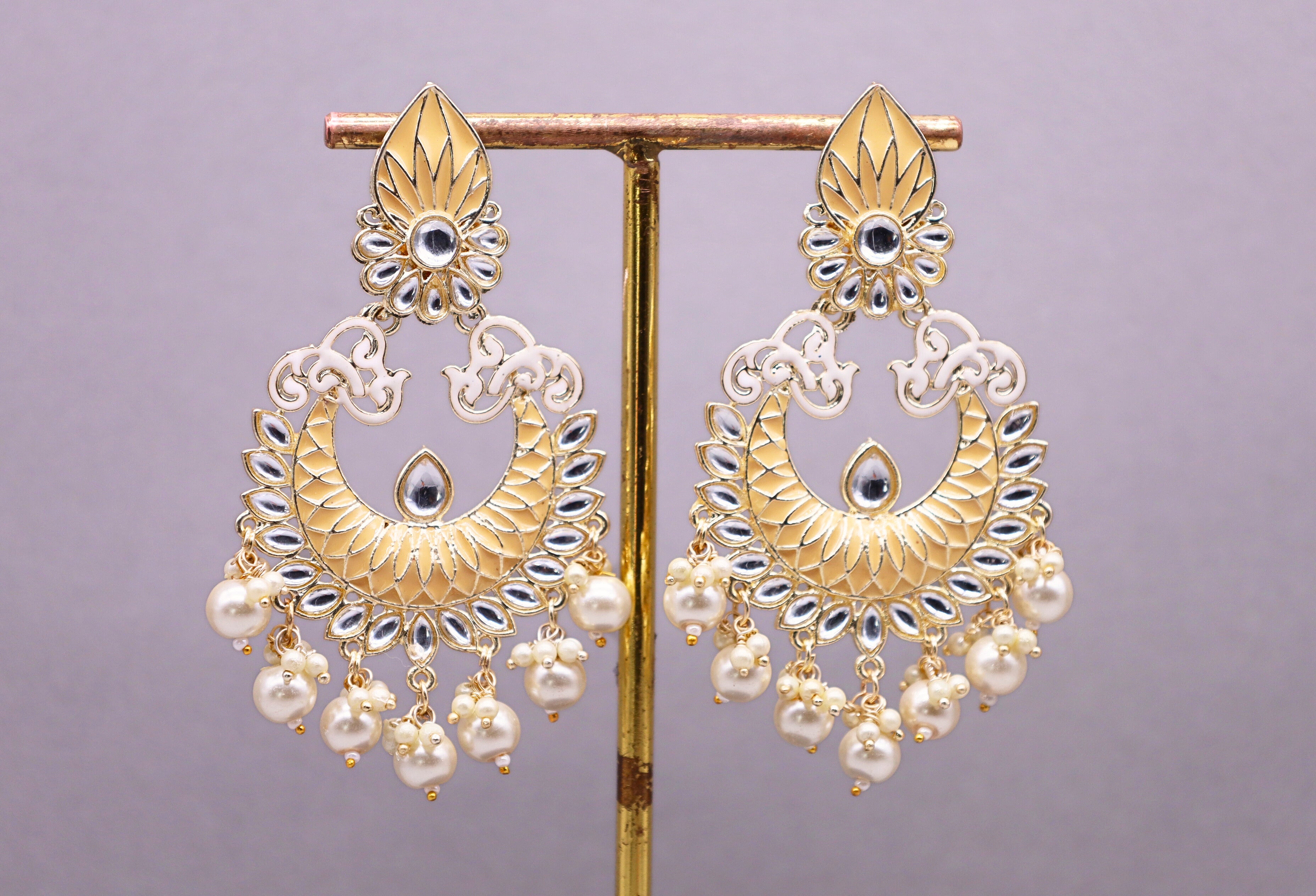 Anika Meenakari Handmade Indian Ethnic Earrings for Women - Traditional Kundan Jhumka Jewelry for Parties, Weddings & Festive Occasions