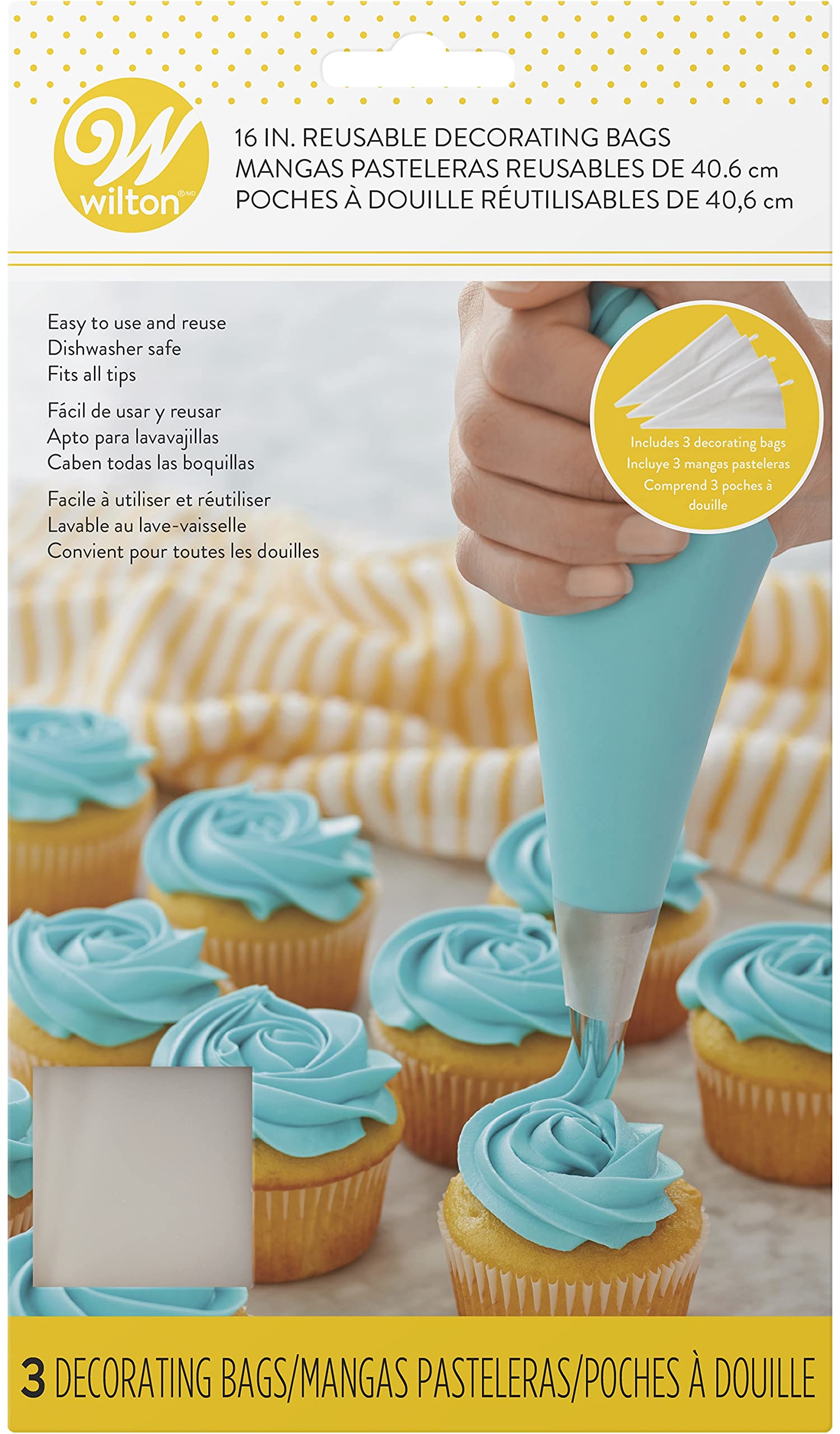 16 Inch Disposable Decorating Bags for Baking & Cake Decorating - Non-Food Items - Perfect for Birthday Cakes, Cupcakes & Pastry Piping