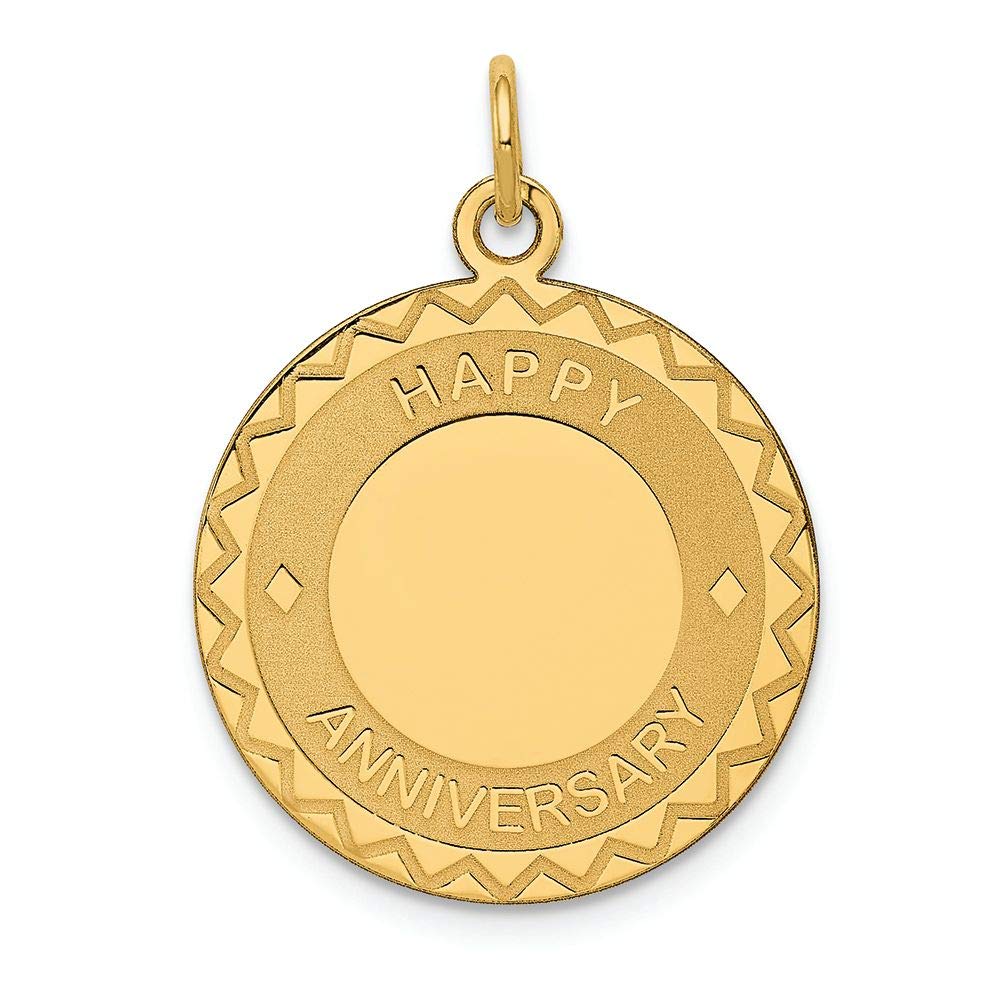 FJC Finejewelers 14k Yellow Gold Happy Anniversary Charm Pendant - Elegant Jewelry Gift for Wife, Girlfriend & Loved Ones - Perfect for Anniversaries, Valentine's Day & Special Occasions
