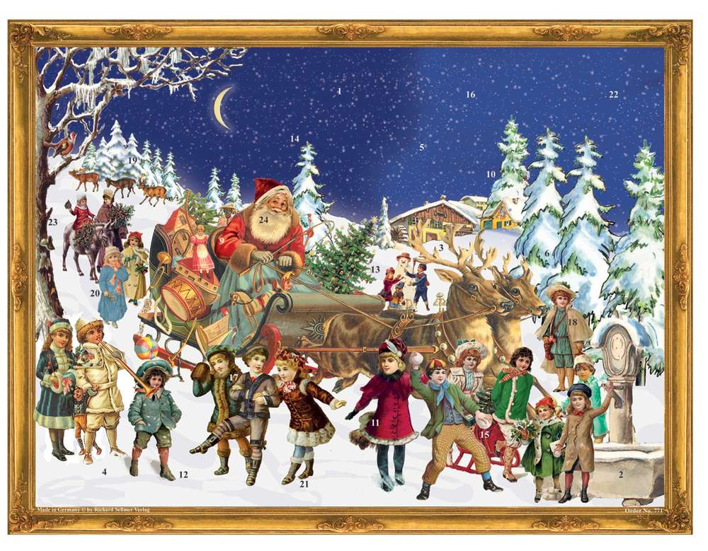 Large Traditional German Advent Calendars - Old World Victorian Style Christmas Countdown Calendar for Kids & Adults | Perfect for Holiday Decor, Gift Giving & Family Traditions