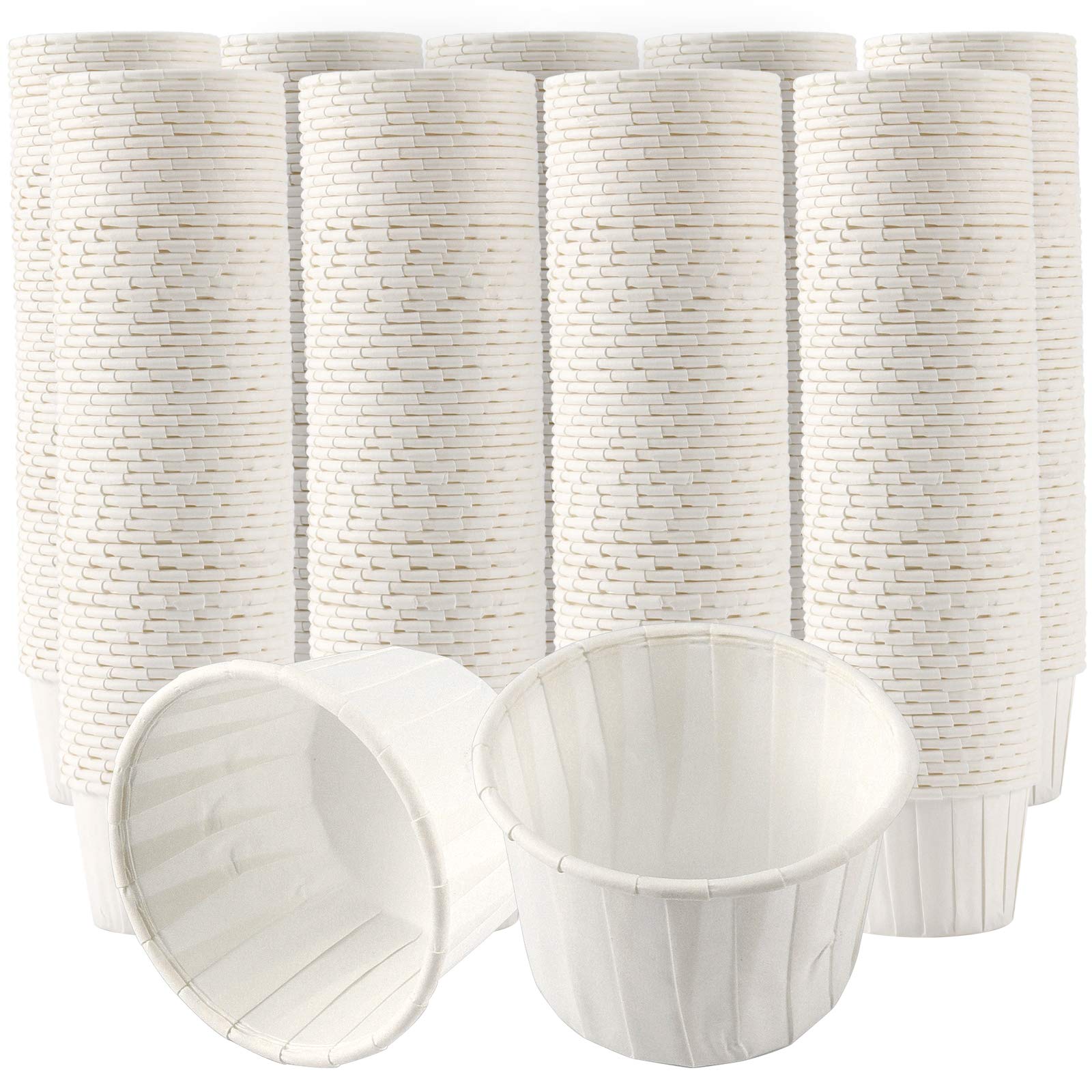 800 Pack 2 oz White Food Grade Paper Souffle Cups - Disposable Treated Portion Cups for Condiments, Popcorn, Candies, Samples & Measuring | Perfect for Parties, Catering, Restaurants & Home Use