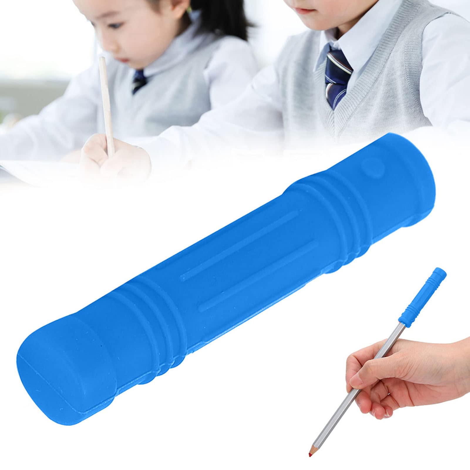 FILFEEL Silicone Chewable Pencil Toppers for Kids - Sensory Fidget Toys for Anxiety Relief, ADHD & Autism - BPA-Free Oral Motor Chew Toys for Classroom & Home Use (Blue)