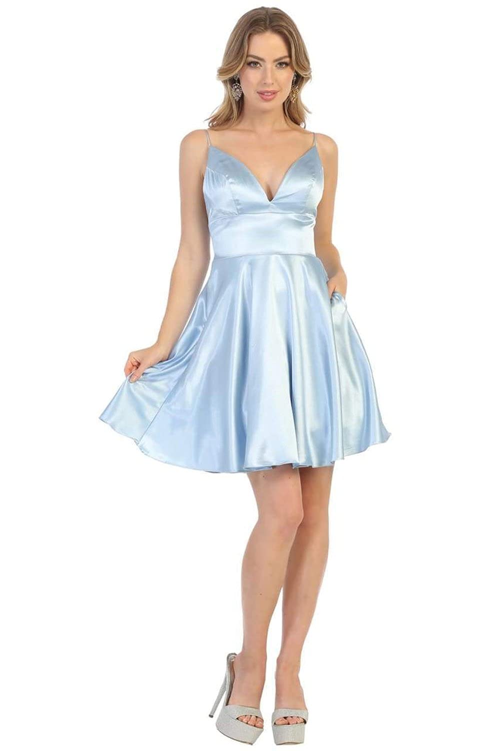 Elegant Navy Blue Cocktail Dress for Women - Perfect for Evening Parties, Weddings & Special Occasions