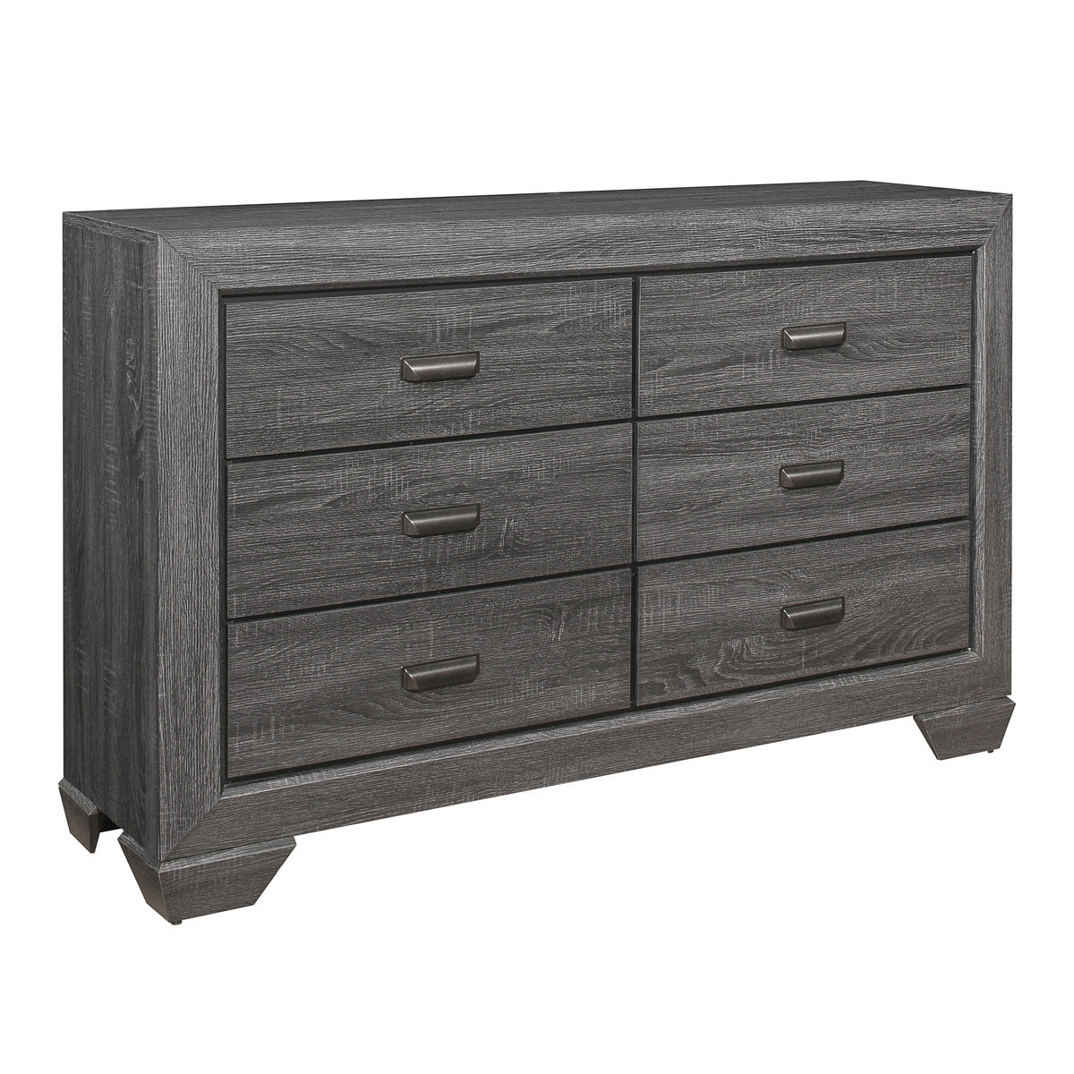 Modern Gray 6-Drawer Dresser with Smooth Metal Glides - Perfect for Bedroom Storage & Organization