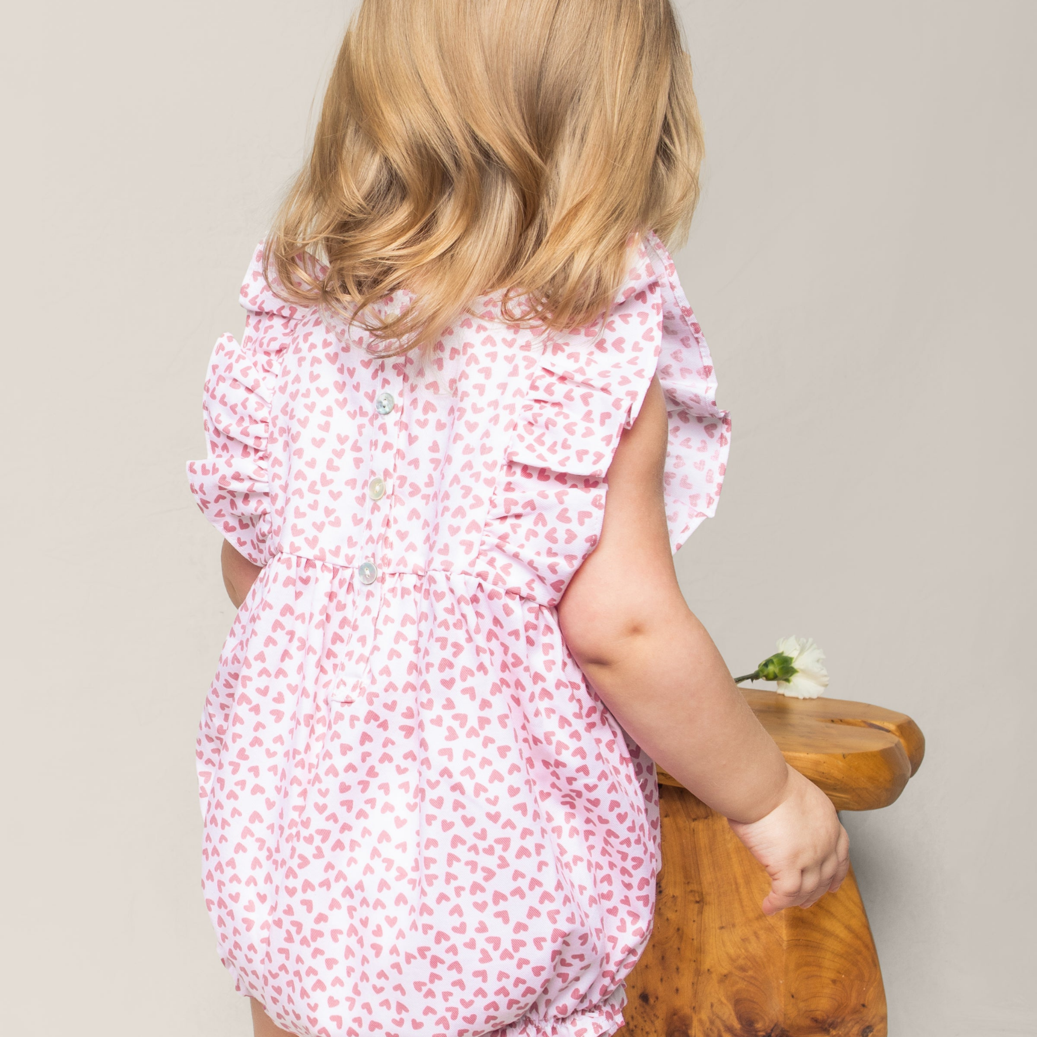 Sweethearts Baby Twill Ruffled Romper - Soft & Comfortable Outfit for Infants & Toddlers - Perfect for Playdates, Parties & Photo Shoots