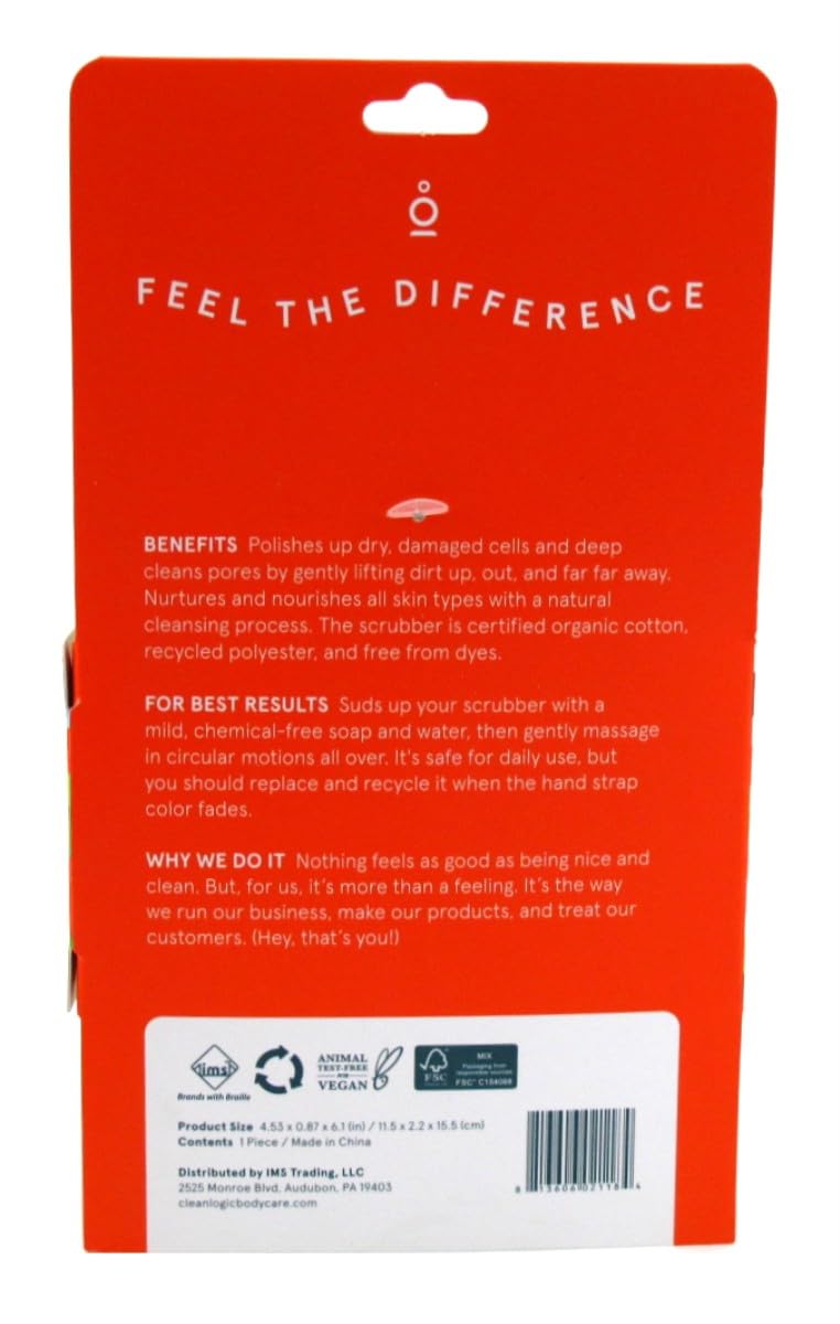 Clean Logic Sustainable Large Body Exfoliator Scrubber - Pack of 3 | Eco-Friendly Bath & Shower Exfoliating Gloves for Smooth Skin | Perfect for Spa, Self-Care & Dry Brushing Routine