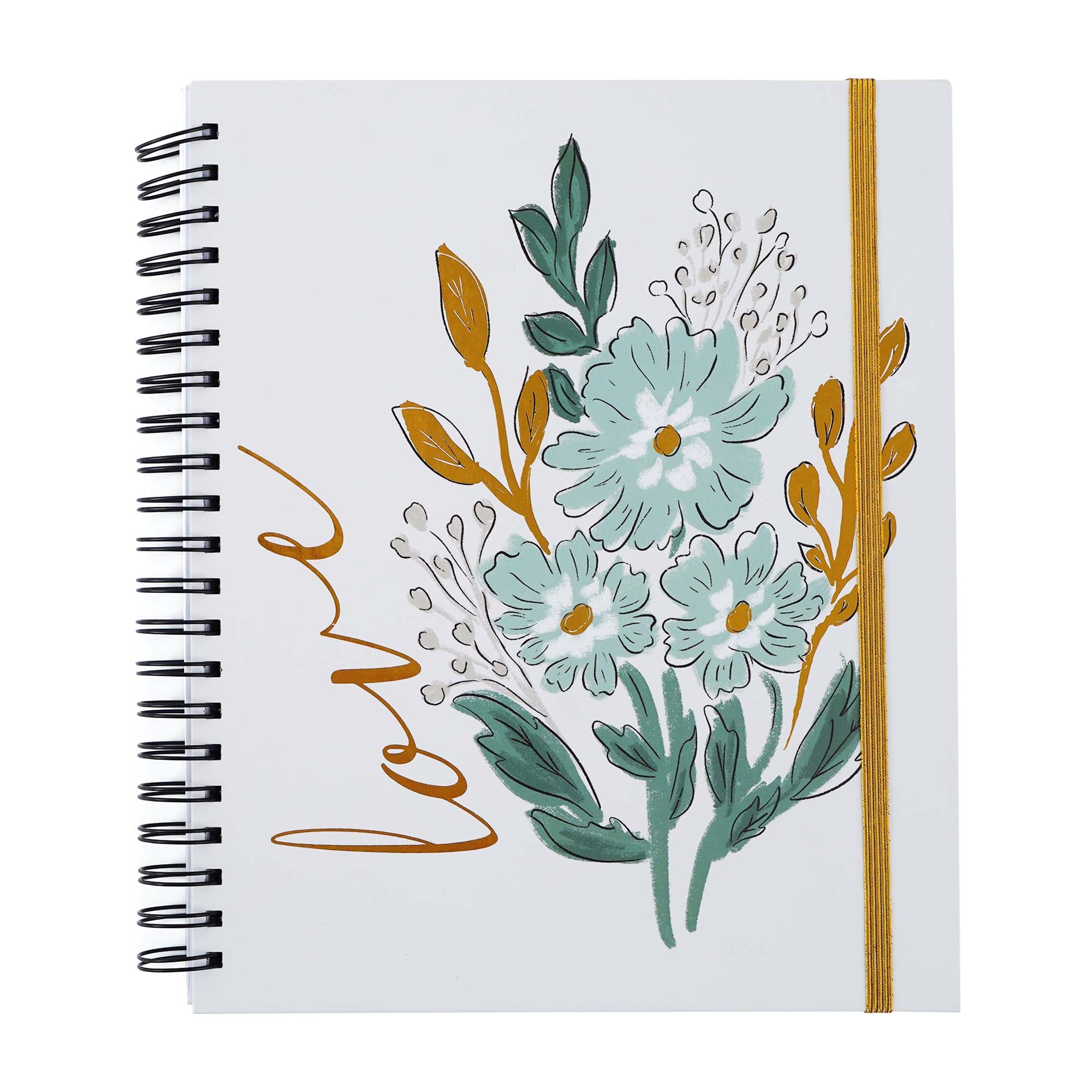 140 Sheets/280 Pages Mega Spiral Hot Stamp Love Floral Notebook - 11.25