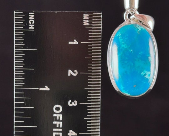 CHRYSOCOLLA Crystal Pendant Necklace - Genuine Gem Silica & Blue Chalcedony in Sterling Silver Oval Setting | Healing Stones Jewelry for Meditation, Energy Work & Spiritual Gifts