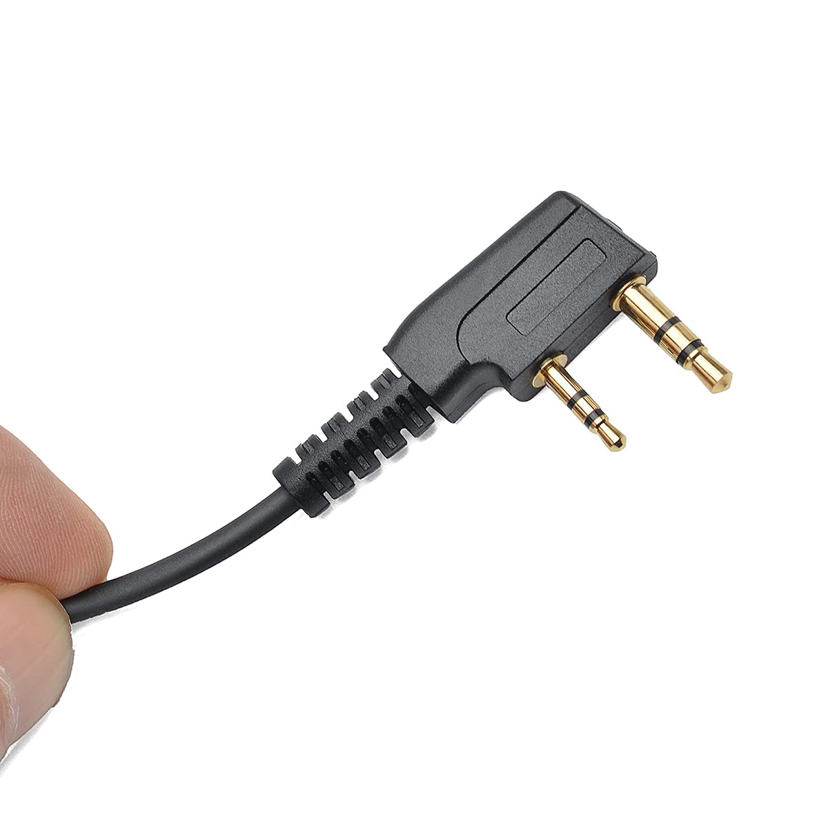 HYS D-Shaped Earpiece with Microphone & PTT Button - Compatible with Retevis, Kenwood, Baofeng UV-5R/UV-82/BF-888S, Wouxun Walkie Talkies (1 Pack) - Ideal for Security, Construction & Outdoor Communication