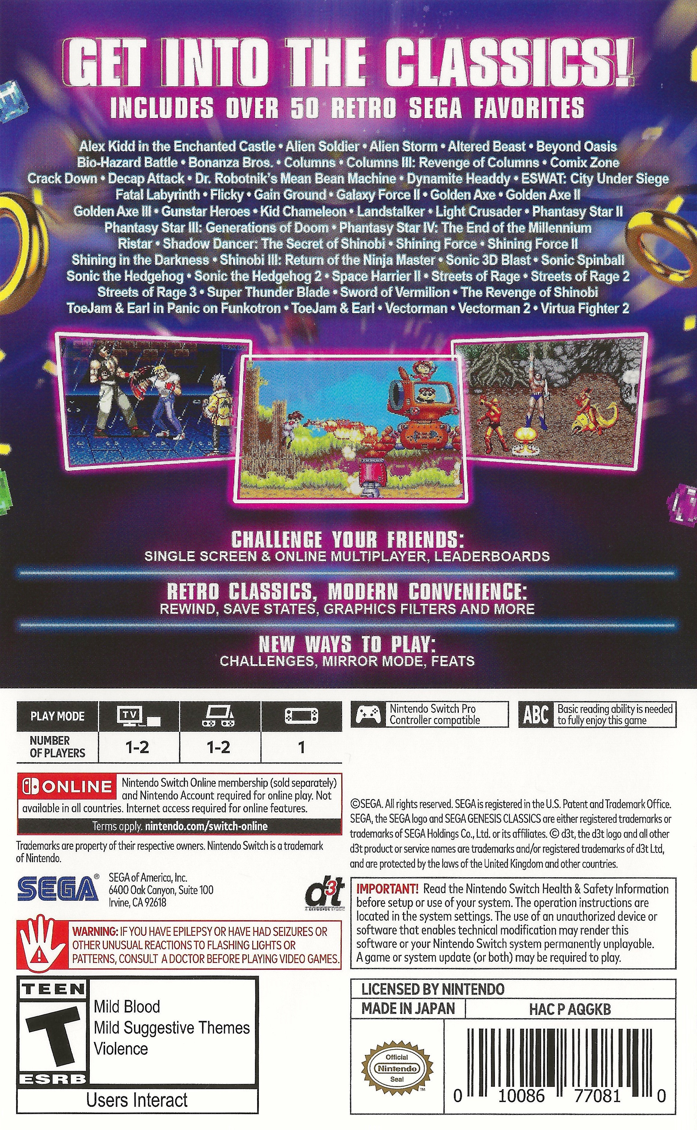Sega Genesis Classics - Retro Gaming Console with 80+ Classic Games - Perfect for Home Entertainment & Nostalgic Gaming Experience