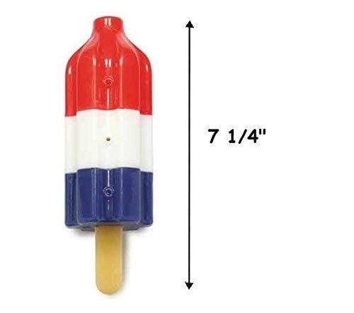 Dog Chew Toy - Rocket Pop Ice Cream Popsicle Shaped Summer Cooling Toy for Small Dogs | Frozen Water Treat Dispenser for Hot Weather Playtime