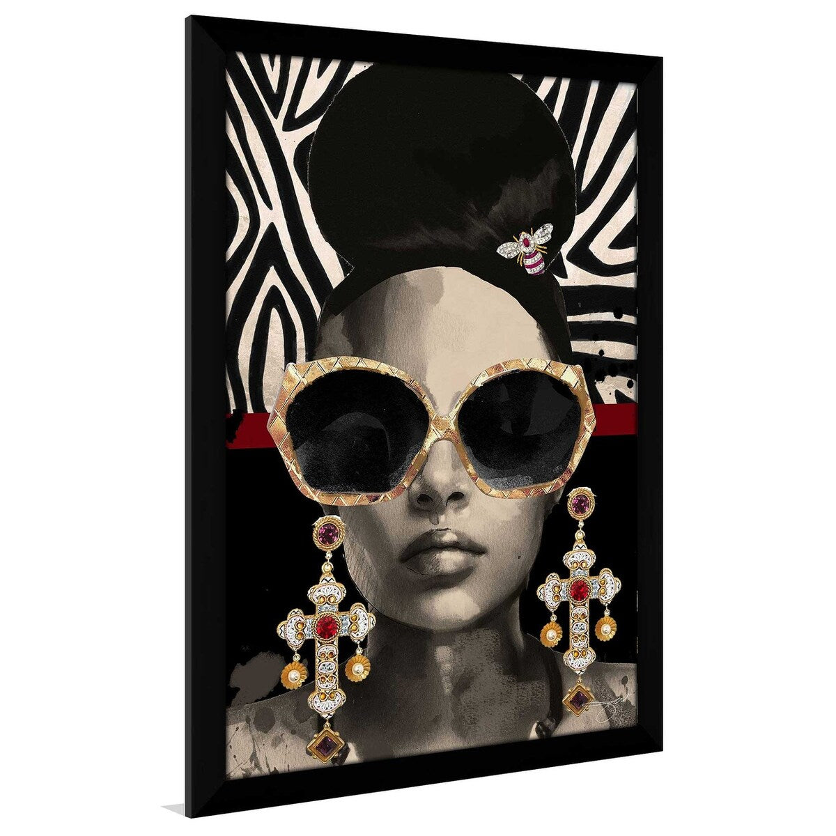 Jodi Print Afrique Model 4 Acrylic Wall Art - Modern African Home Decor for Living Room, Bedroom & Office